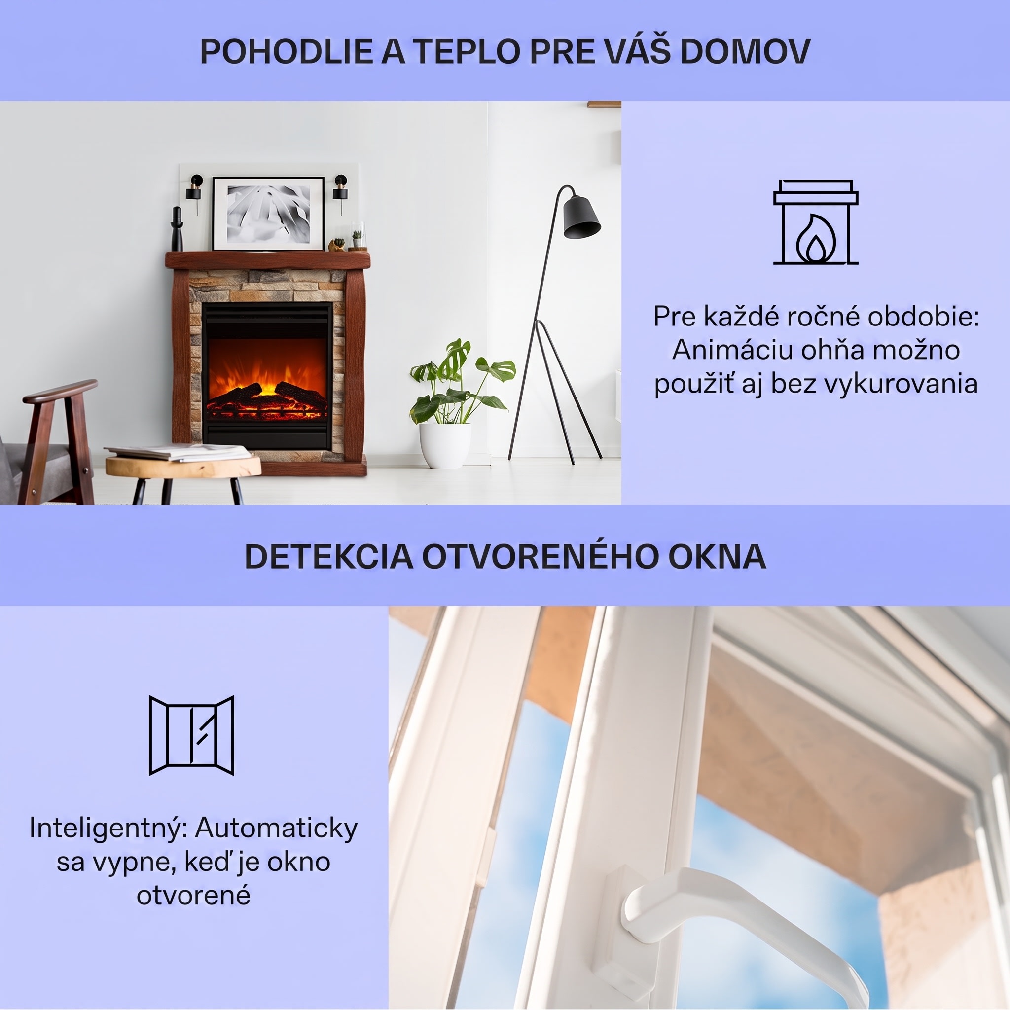 Klarstein Lienz, elektrický krb, 1800 W, vzhľad kameňa, polystone, diaľkové ovládanie – Obrázok 4