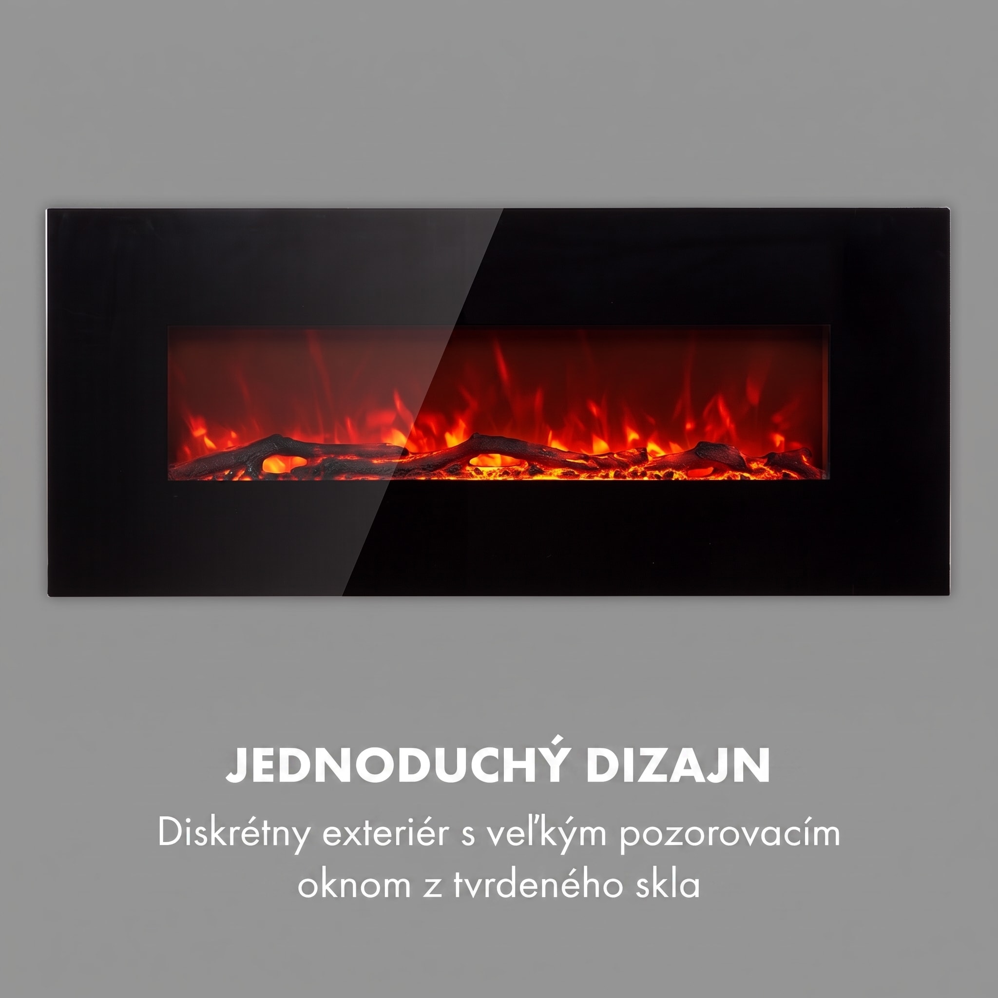 Klarstein Lausanne Long, elektrický krb, 1600 W, 2 úrovne ohrevu, 128 cm – Obrázok 3