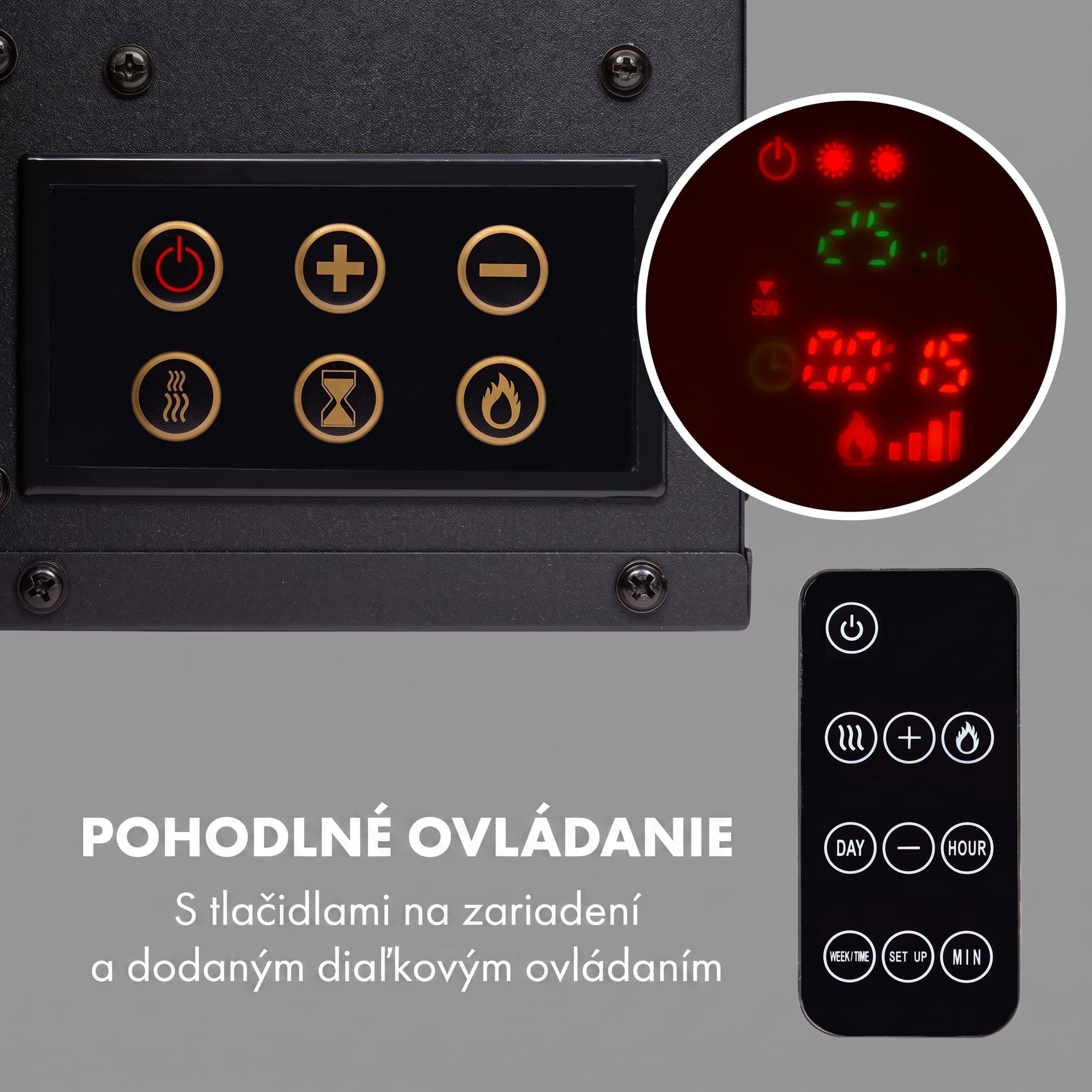 Klarstein Lausanne Long, elektrický krb, 1600 W, 2 úrovne ohrevu, 128 cm – Obrázok 4