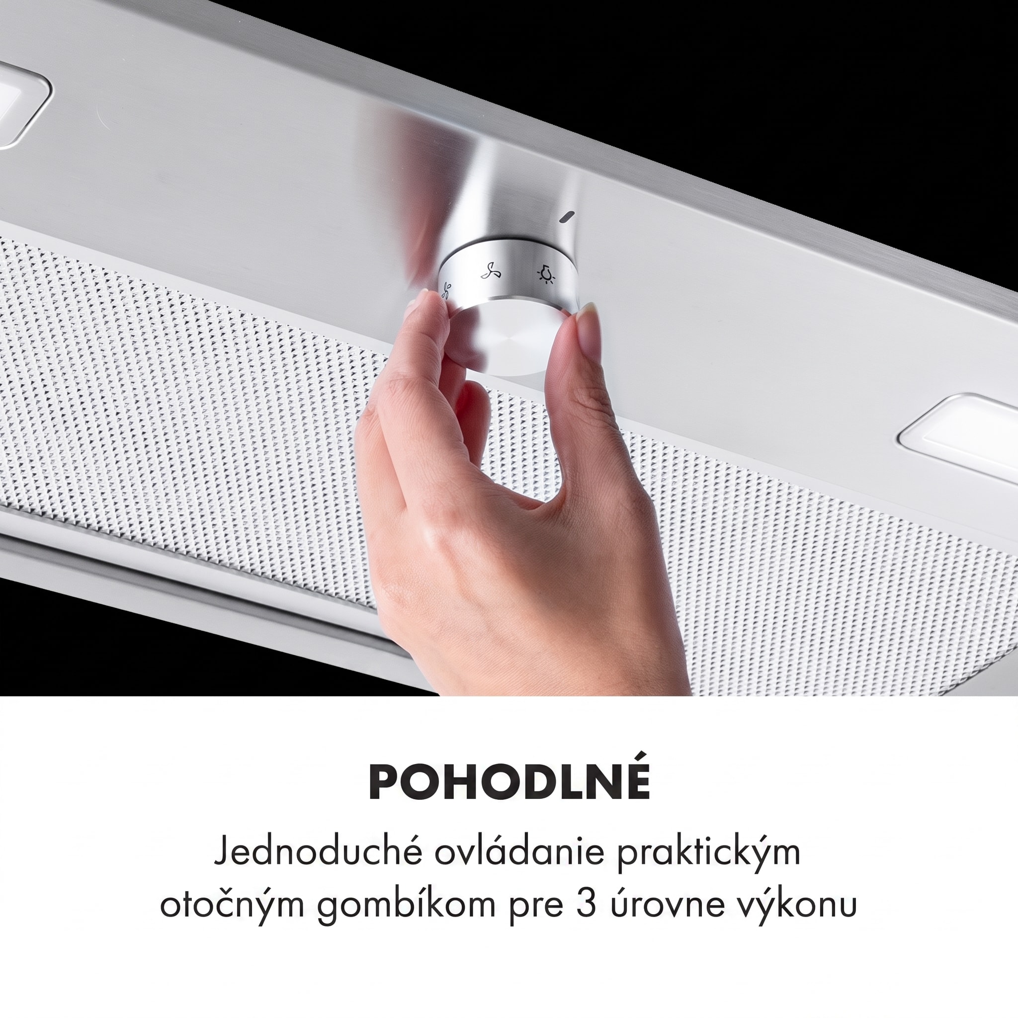 Klarstein Simplica, digestor, 70 cm, vstavaný, 440 m³/h, LED, nehrdzavejúca oceľ – Obrázok 3