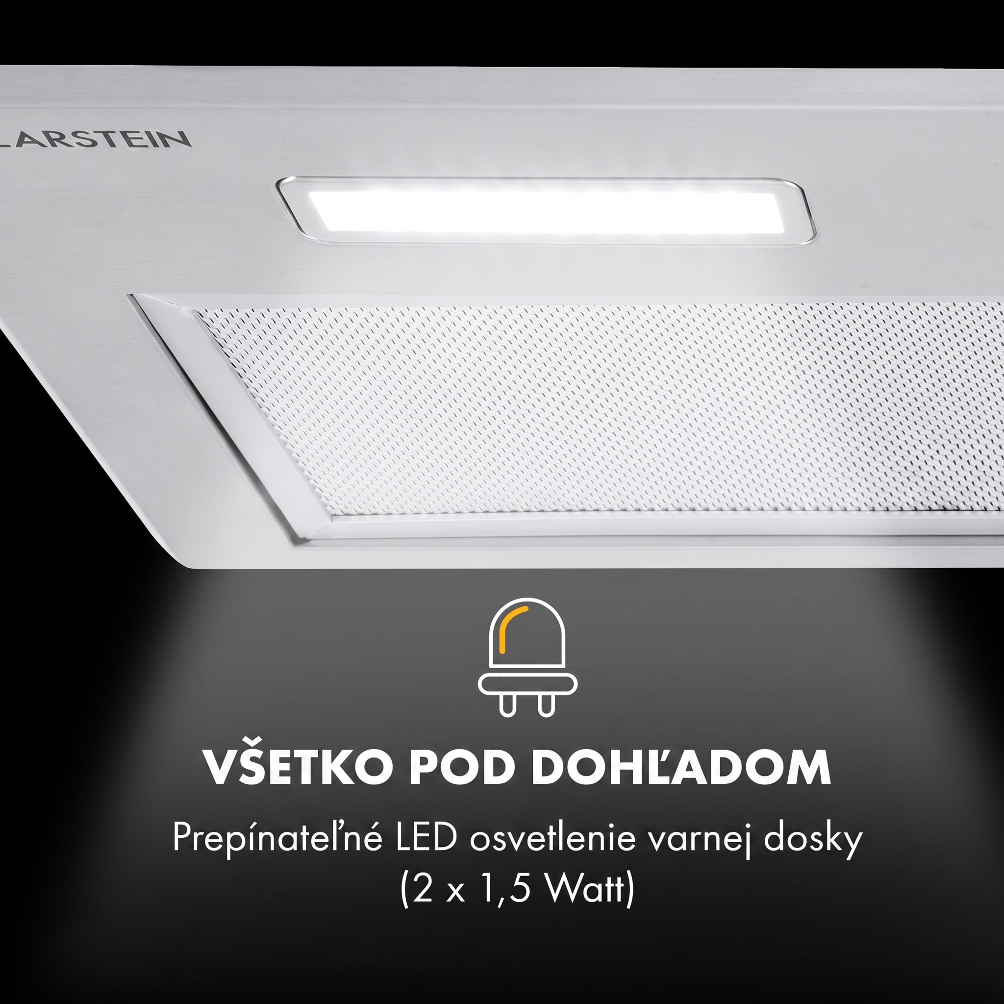 Klarstein Simplica, digestor, 70 cm, vstavaný, 440 m³/h, LED, nehrdzavejúca oceľ – Obrázok 5