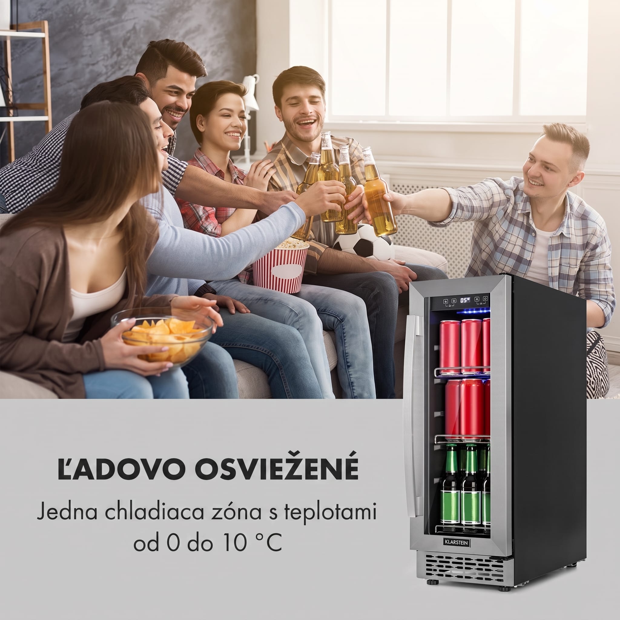 Klarstein Beerlager 56, chladnička na nápoje, 56 l, 20 fliaš, energet. trieda G, nehrdzavejúca oceľ, čierna – Obrázok 3