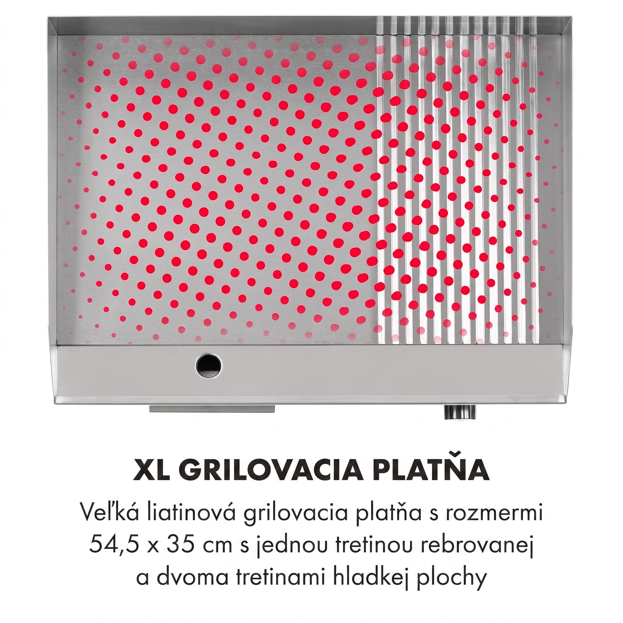 Klarstein Grillmeile 3000GR, elektrický gril, 3000 W, grilovacia platňa 54,5 x 35 cm, hladký/rebrovaný – Obrázok 4