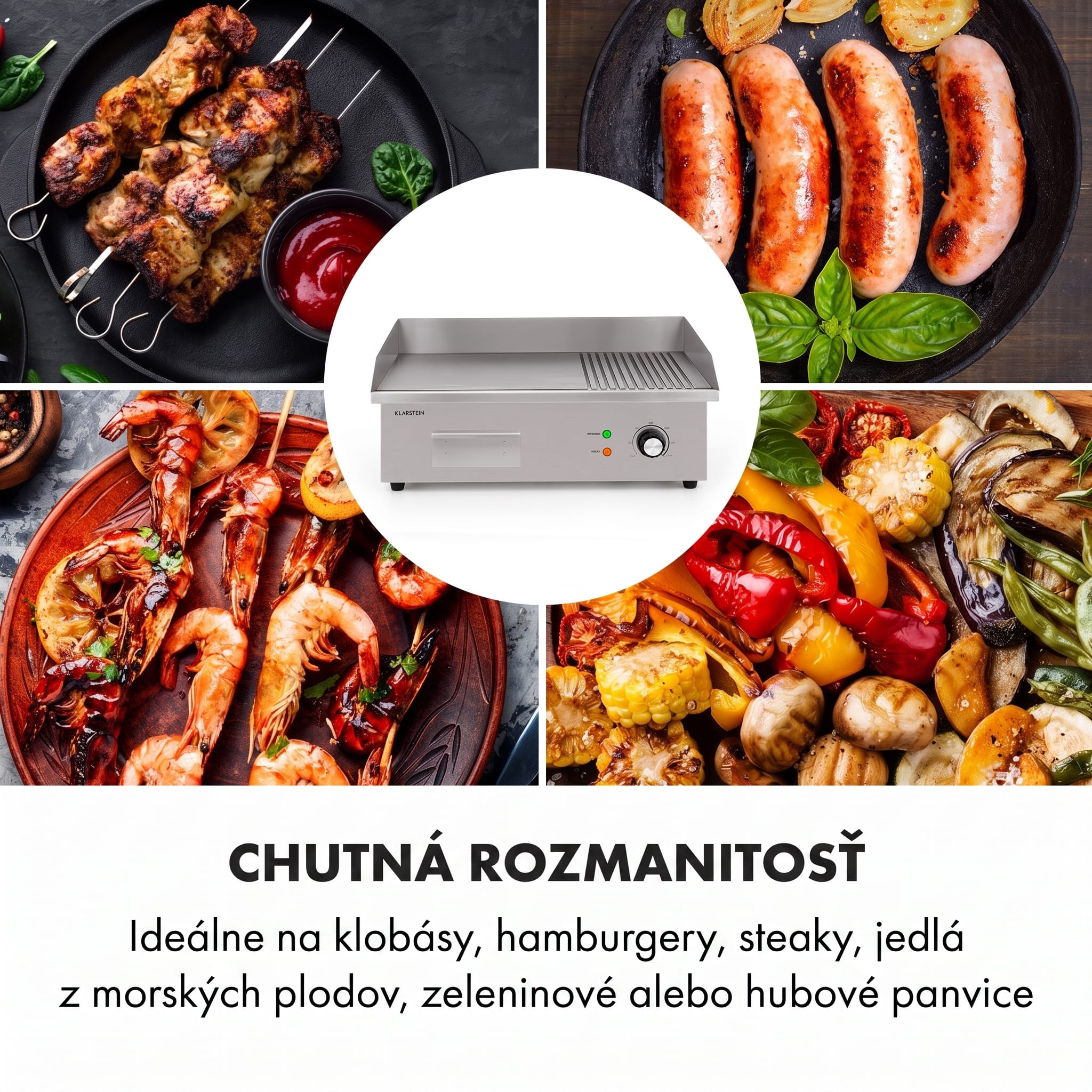 Klarstein Grillmeile 3000GR, elektrický gril, 3000 W, grilovacia platňa 54,5 x 35 cm, hladký/rebrovaný – Obrázok 5