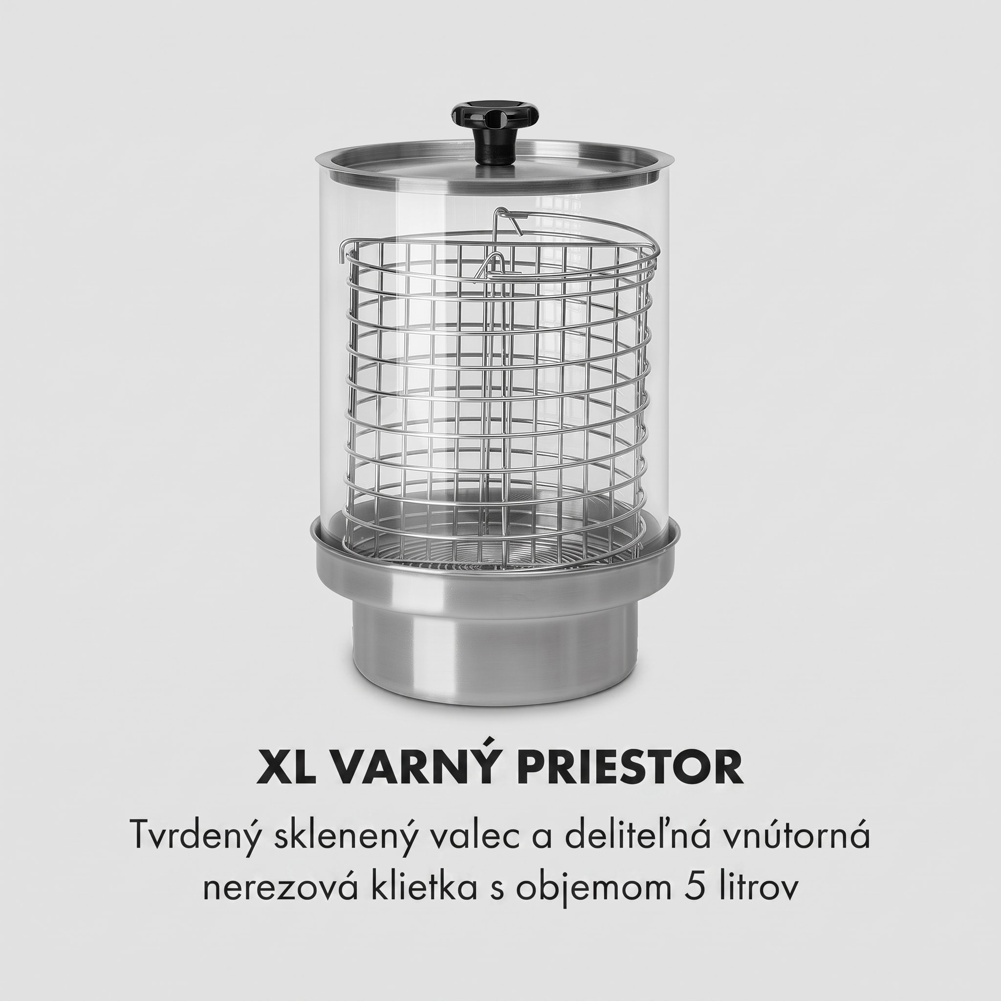 Klarstein Wurstfabrik 600, hotdogovač, 600 W, 5 l, 30 – 100 °C, sklo, nehrdzavejúca oceľ – Obrázok 4