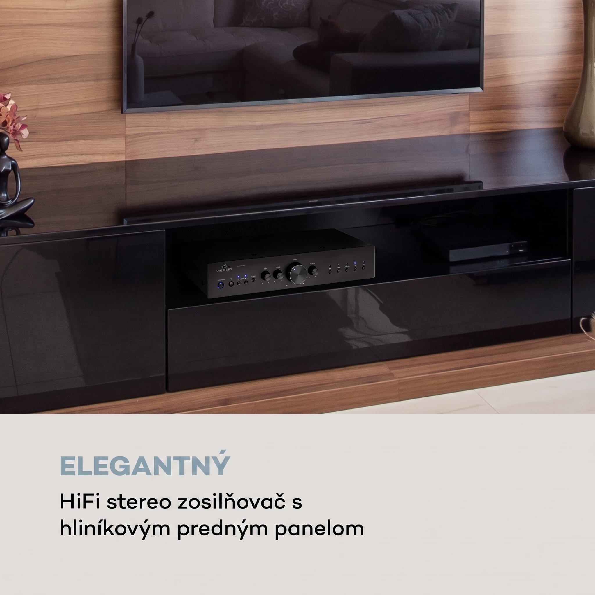 Auna AV2-CD608BT, HiFi stereo zosilňovač, 4 x 100 W RMS, BT, digitálny optický vstup, čierny – Obrázok 2