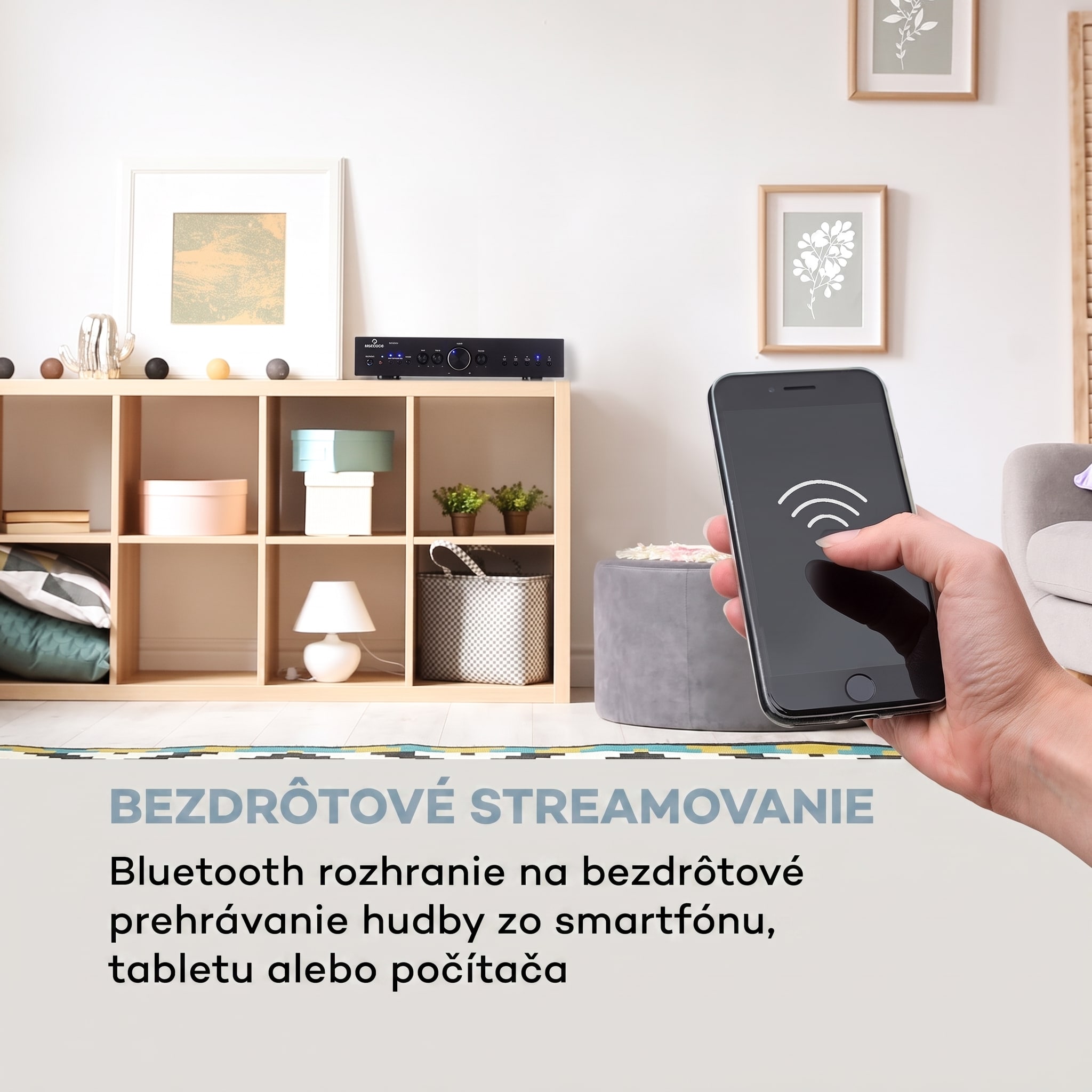 Auna AV2-CD608BT, HiFi stereo zosilňovač, 4 x 100 W RMS, BT, digitálny optický vstup, čierny – Obrázok 4