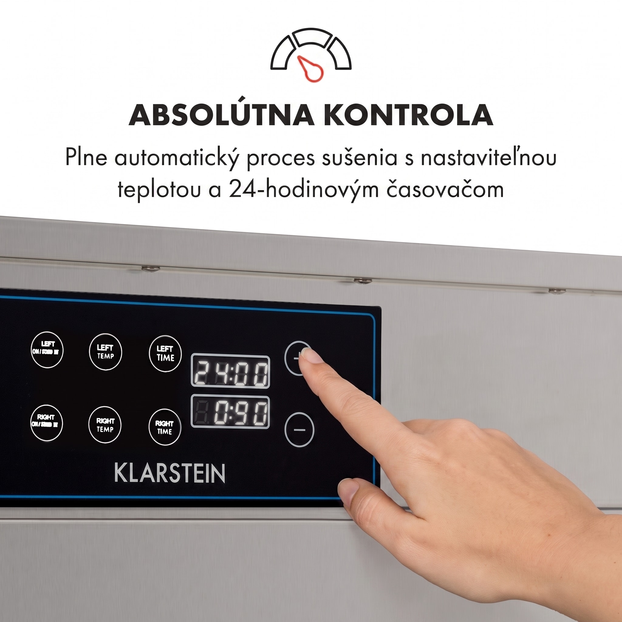 Klarstein Master Jerky 500, sušička potravín, 3000 W, 30 – 90 °C, 24 hod. časovač, nehrdzavejúca oceľ, strieborný – Obrázok 3