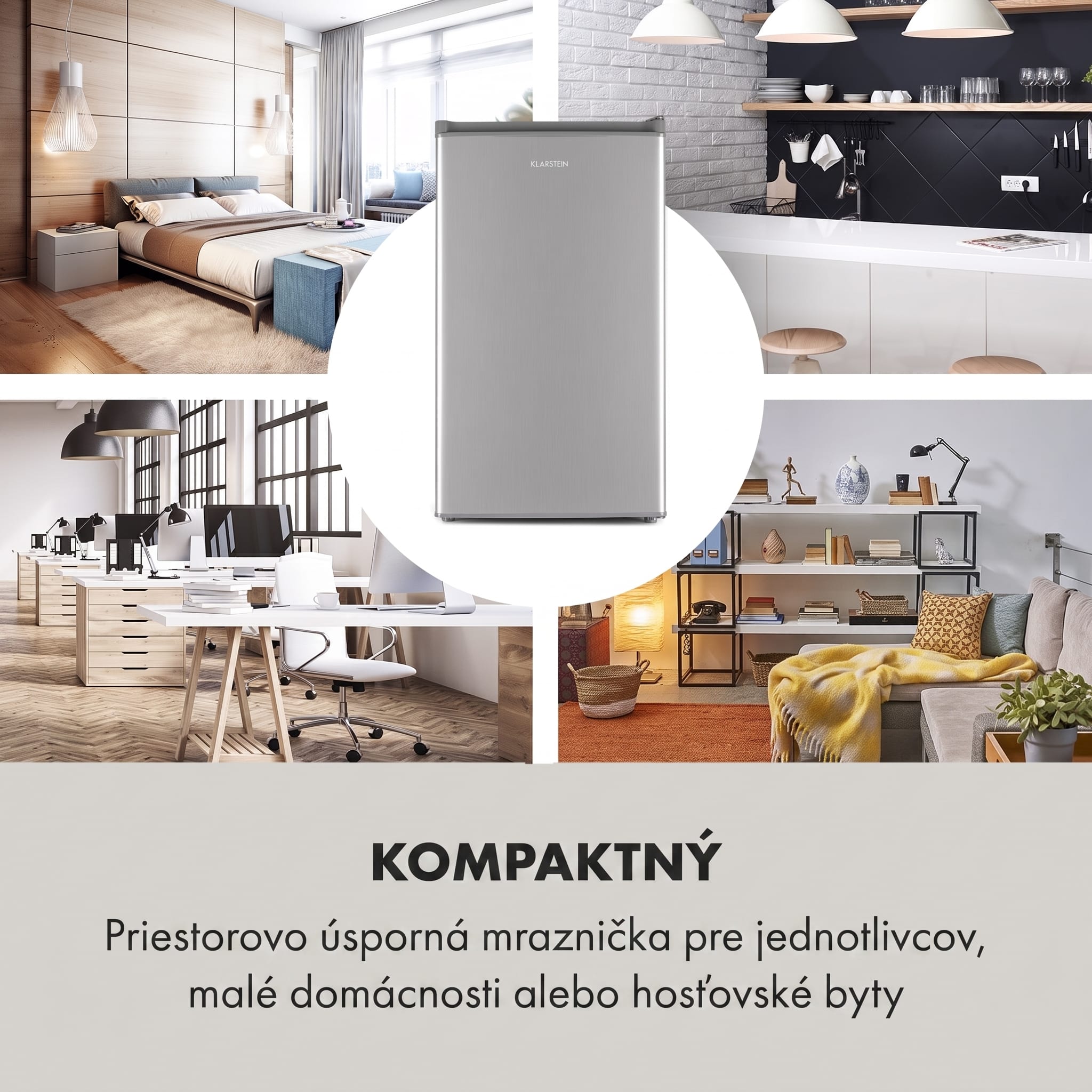 Klarstein Garfield Eco L, mraznička, 64 l, 3 zásuvky, sivá – Obrázok 2
