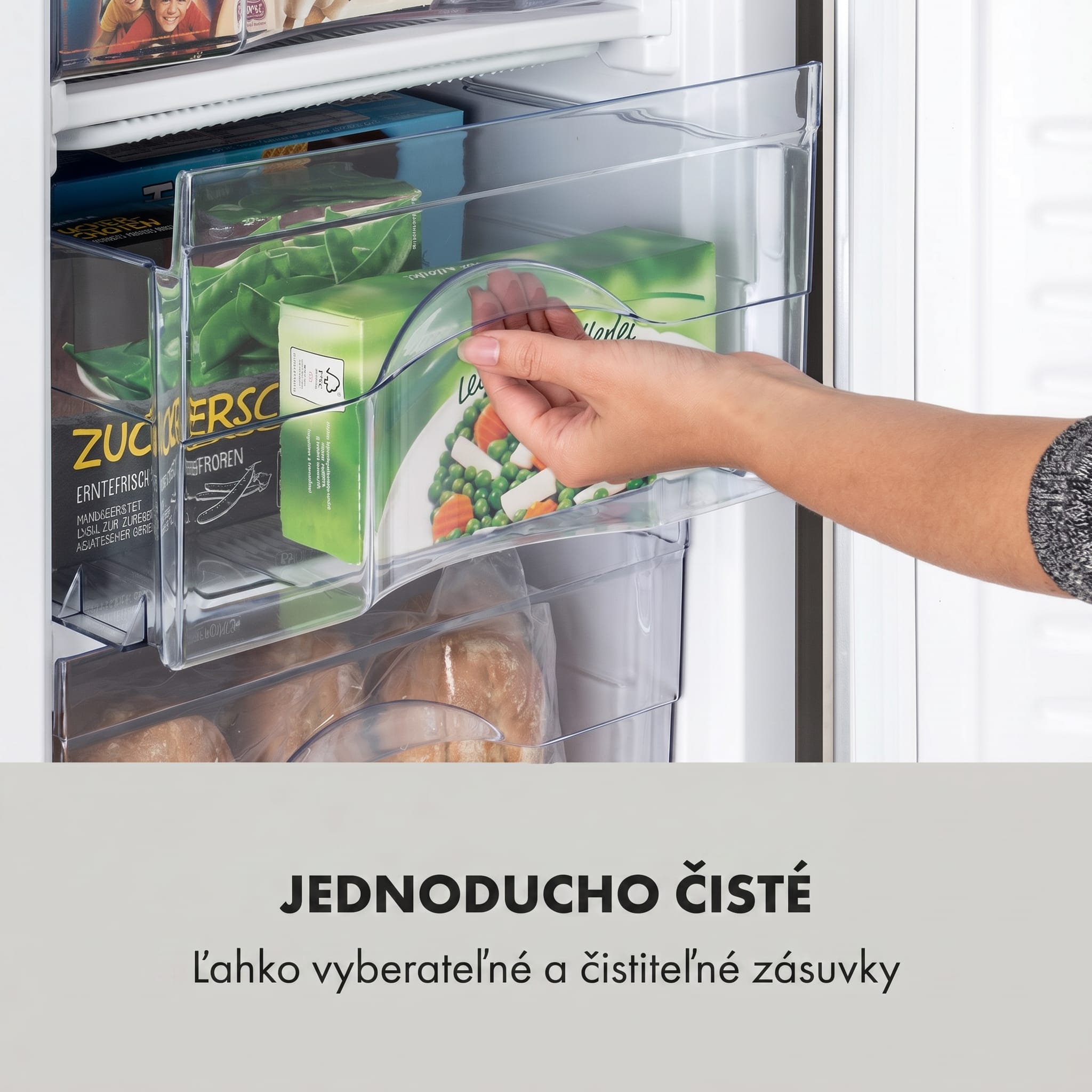 Klarstein Garfield Eco L, mraznička, 64 l, 3 zásuvky, sivá – Obrázok 4