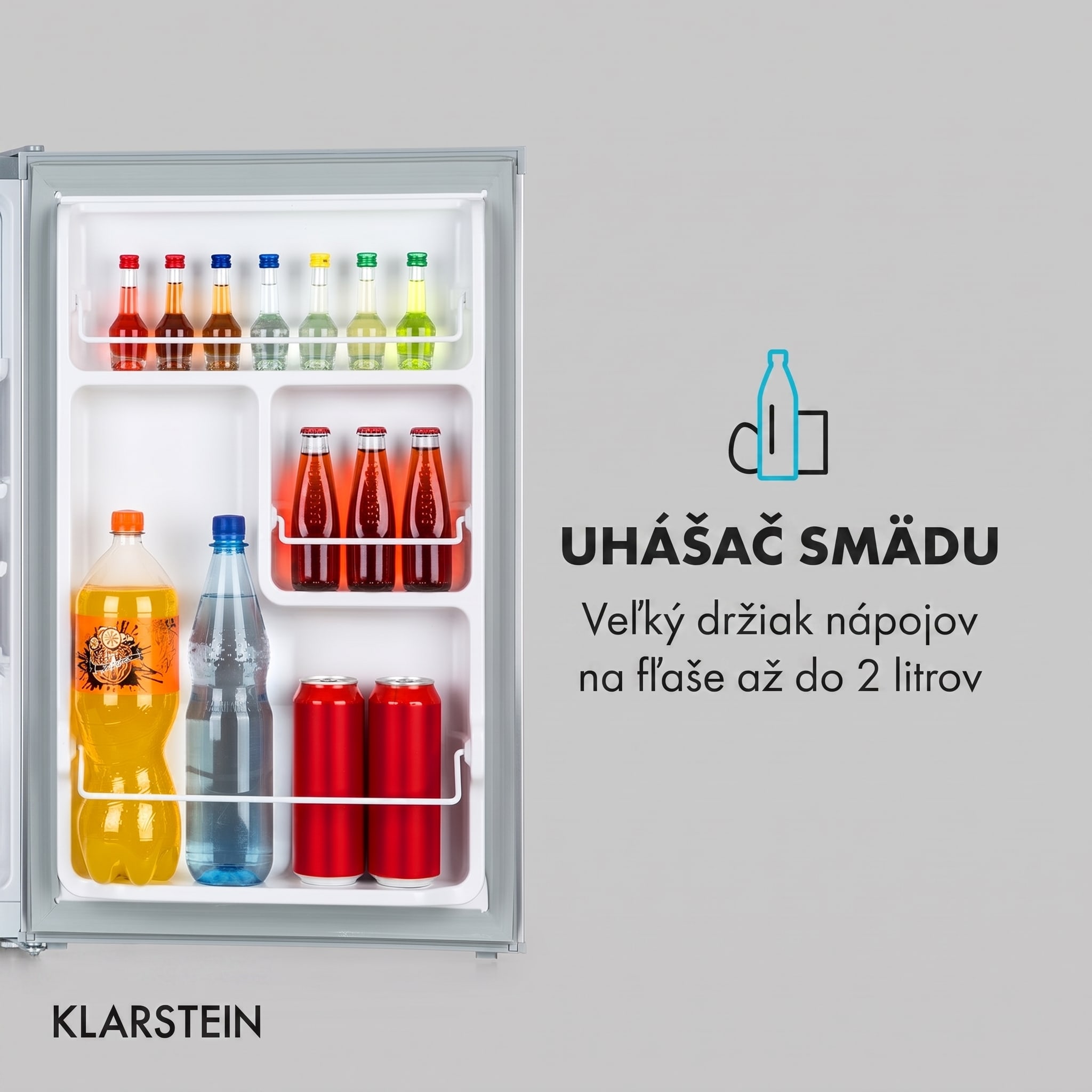 Klarstein Delaware, chladnička, 75 l, mraziaci priečinok 4 l, energet. trieda E, kompresné chladenie – Obrázok 5