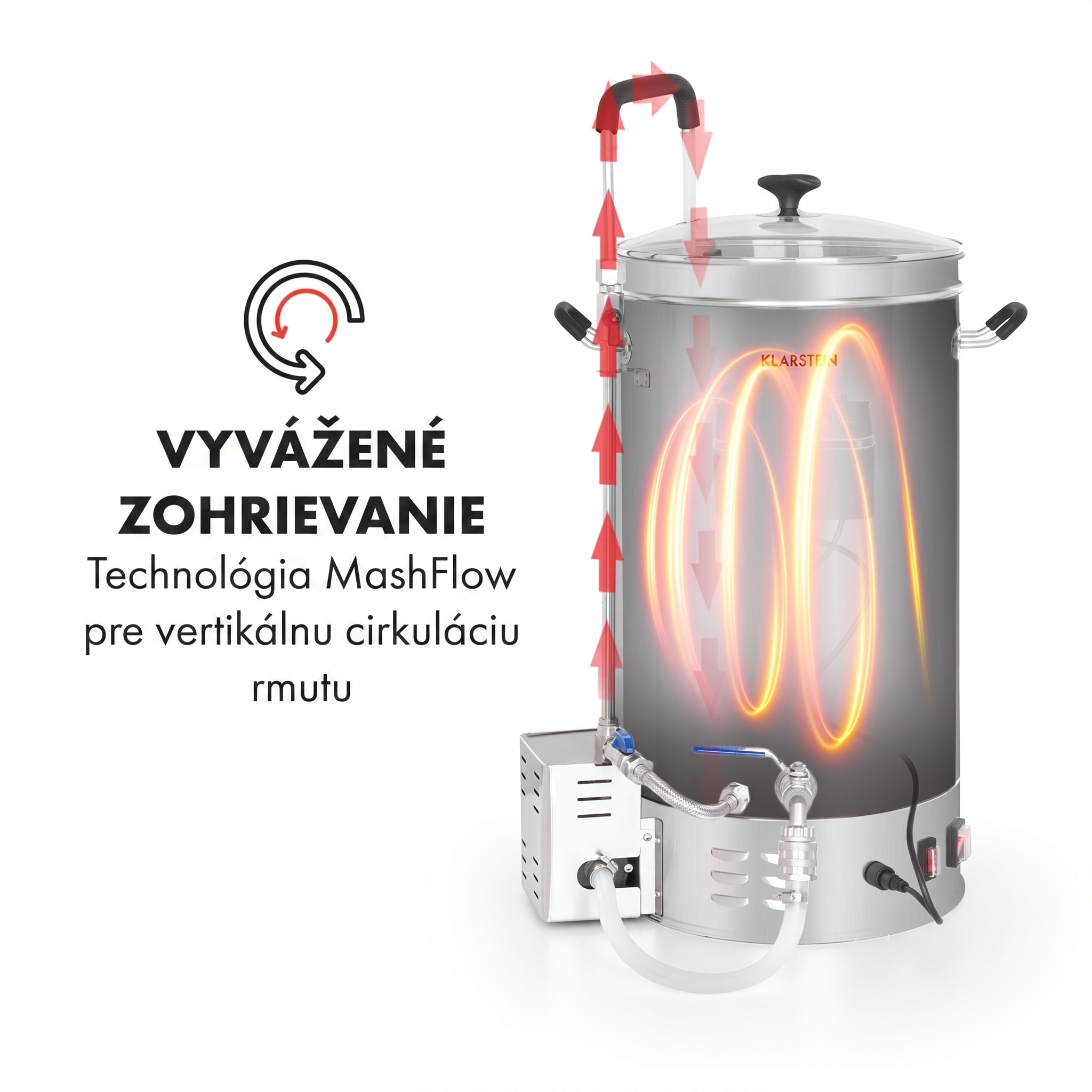 Klarstein Brauheld Pro, sladový kotol, 30 l, 2500 W, 30 – 100 °C, obehové čerpadlo, nehrdzavejúca oceľ – Obrázok 4