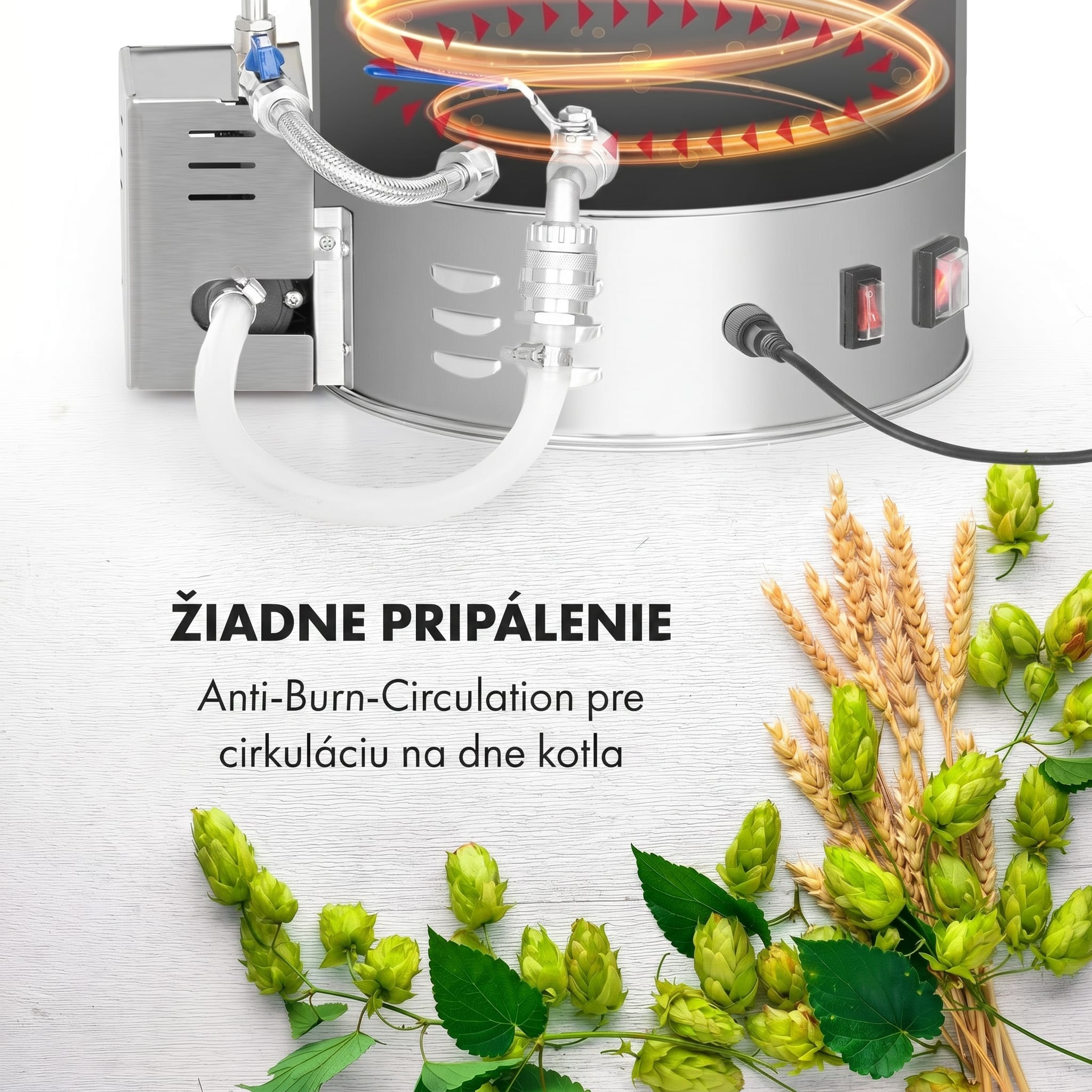 Klarstein Brauheld Pro, sladový kotol, 30 l, 2500 W, 30 – 100 °C, obehové čerpadlo, nehrdzavejúca oceľ – Obrázok 5