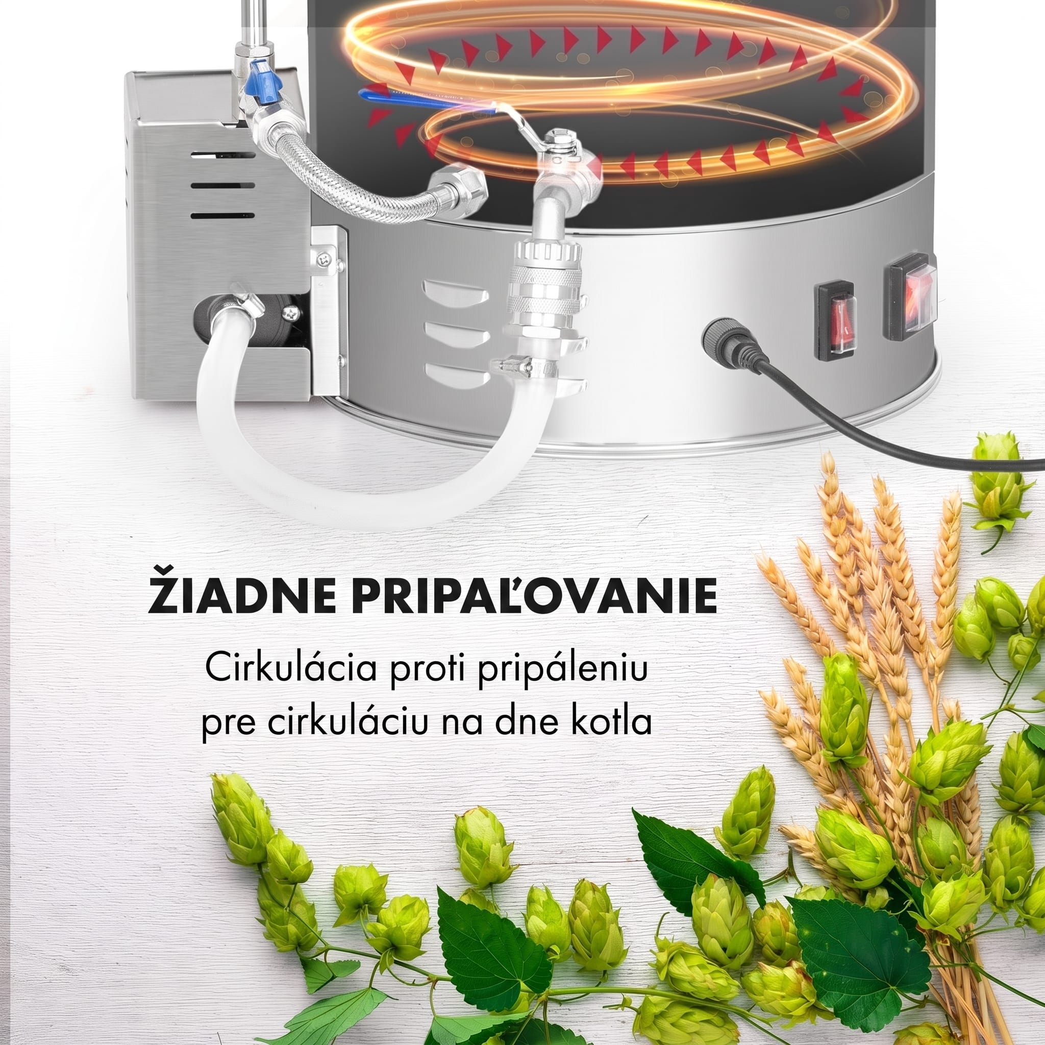 Klarstein Brauheld Pro, sladový kotol, 35 l, 2500 W, 30 – 100 °C, obehové čerpadlo, nehrdzavejúca oceľ – Obrázok 5