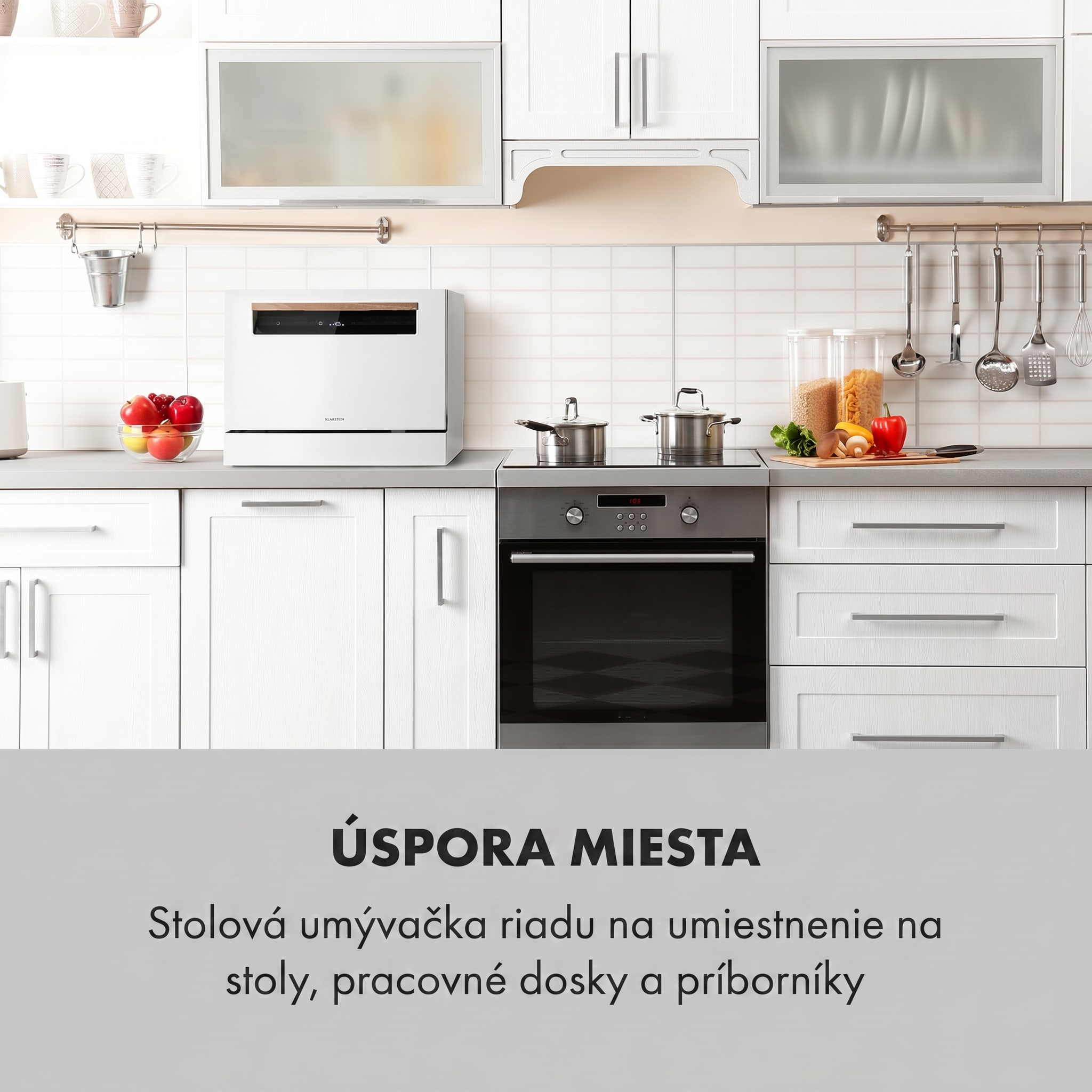 Klarstein Lagoona, umývačka riadu, 1380 W, 6,5 l, na 6 súprav riadu, energet. trieda F, biela – Obrázok 2