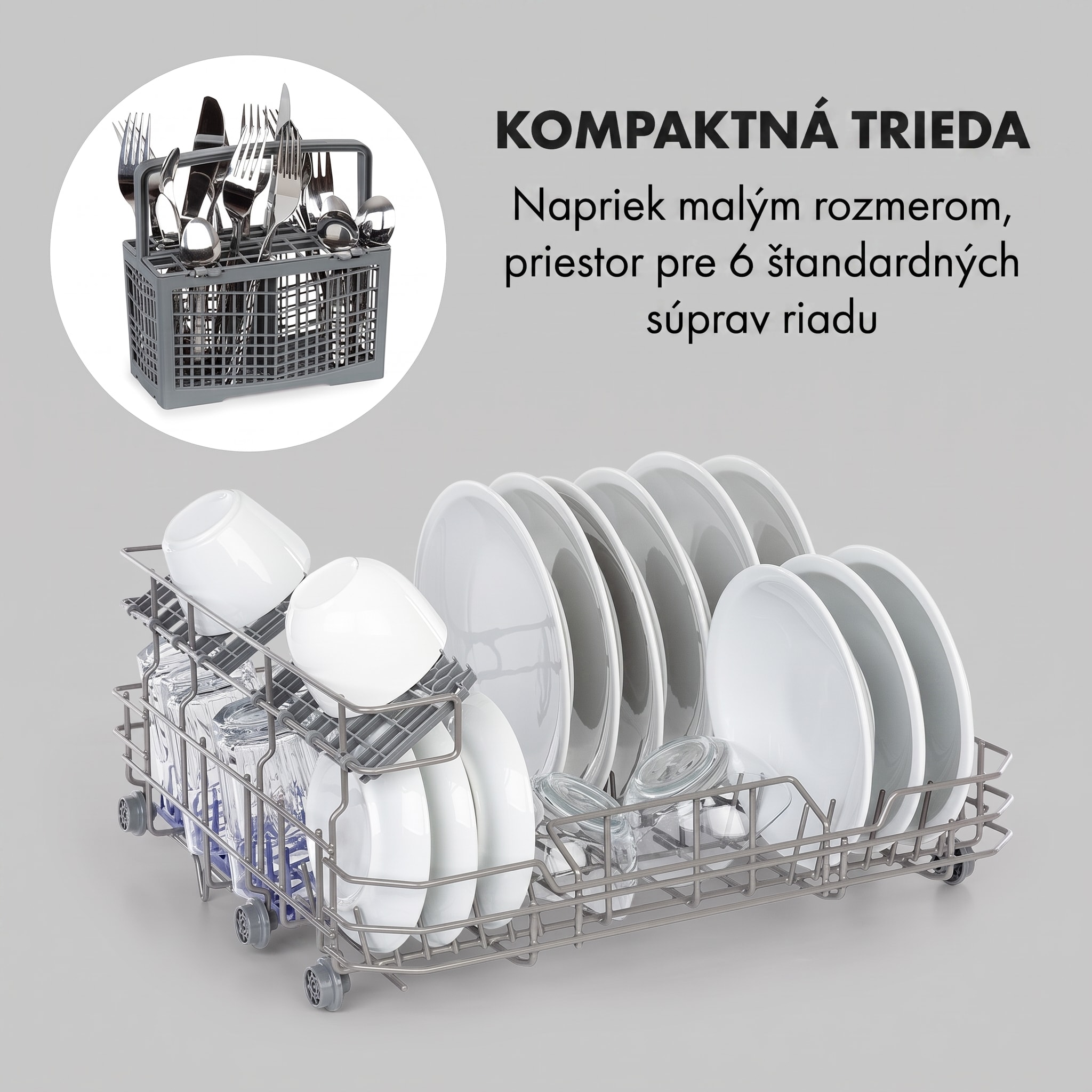 Klarstein Lagoona, umývačka riadu, 1380 W, 6,5 l, na 6 súprav riadu, energet. trieda F, biela – Obrázok 3