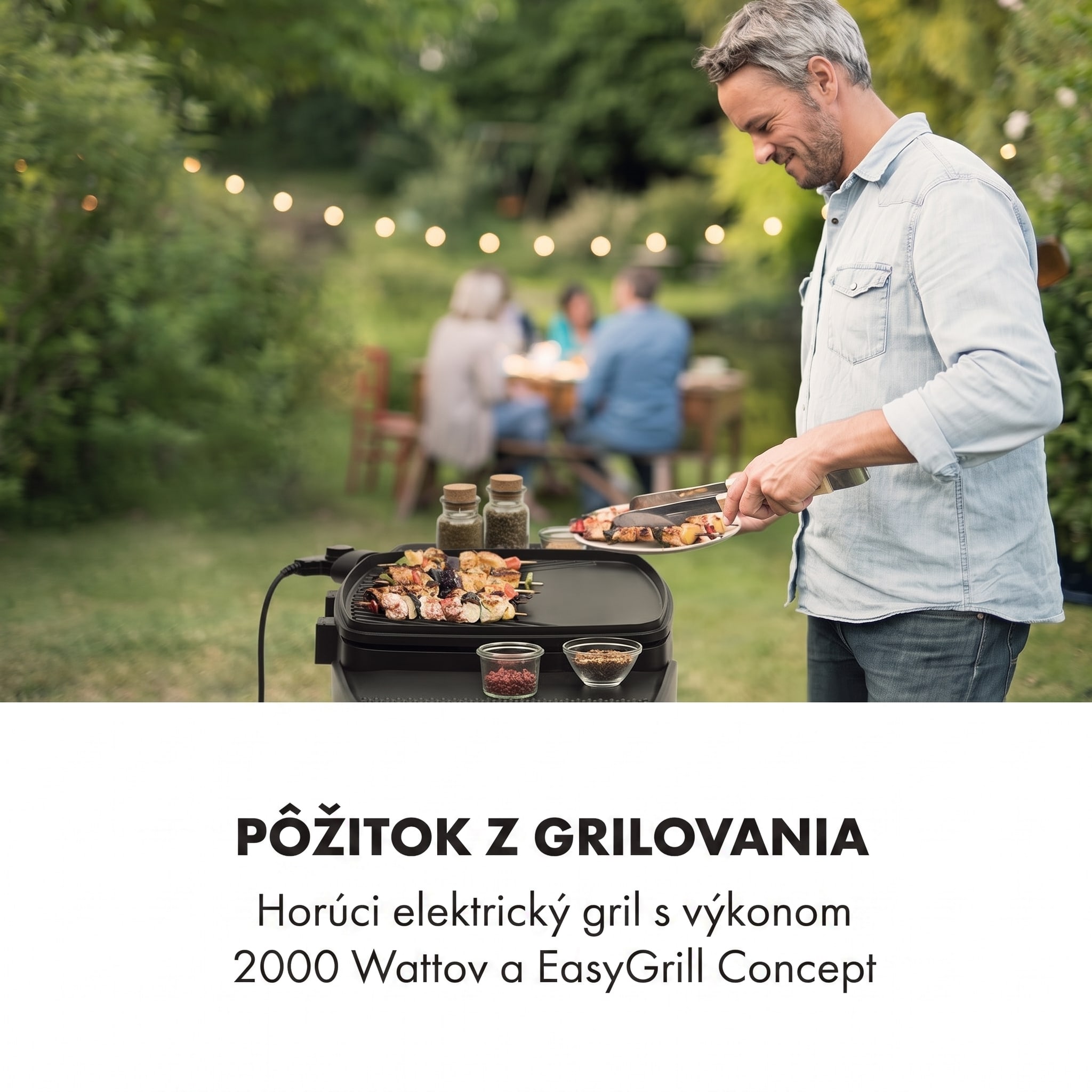 Klarstein Gatsby, elektrický gril, 2000 W, nepriľnavá grilovacia plocha, bočné stolíky, čierny – Obrázok 2