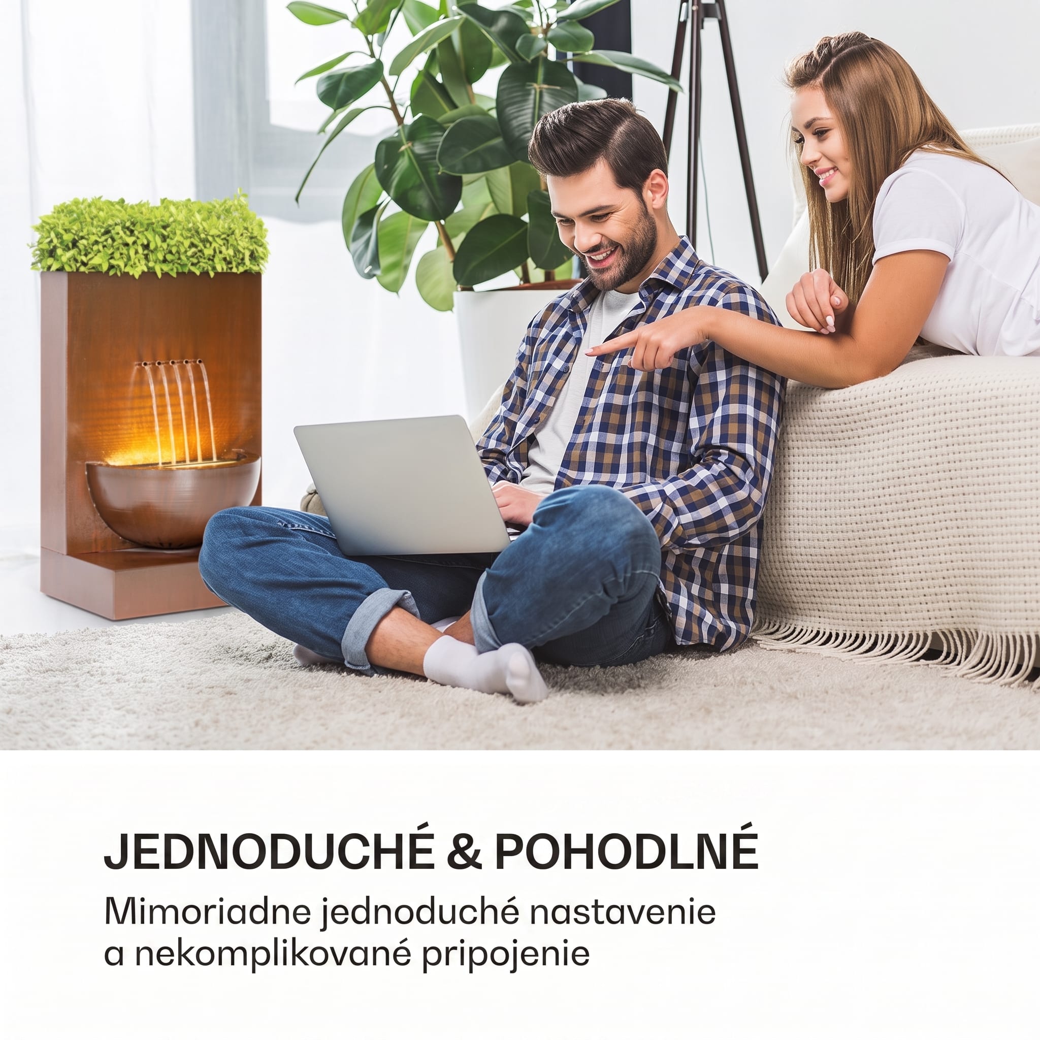 Blumfeldt Windflower, záhradná fontána s kvetináčom, 11 W, pozinkovaný kov, hnedá – Obrázok 3