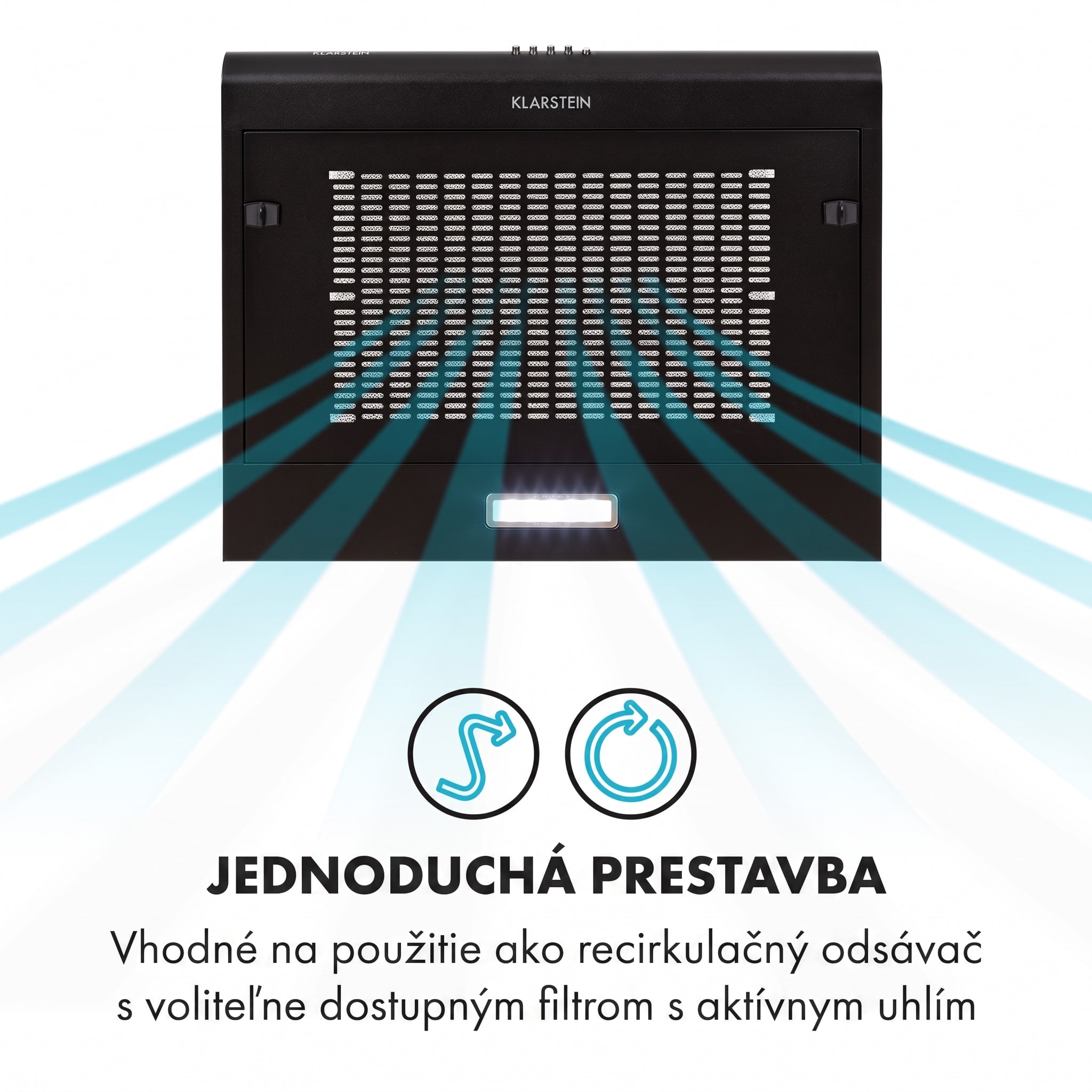 Klarstein Capannina, digestor, 60 cm, podskrinkový, 199 m³/h, LED, nehrdzavejúca oceľ, čierny – Obrázok 3