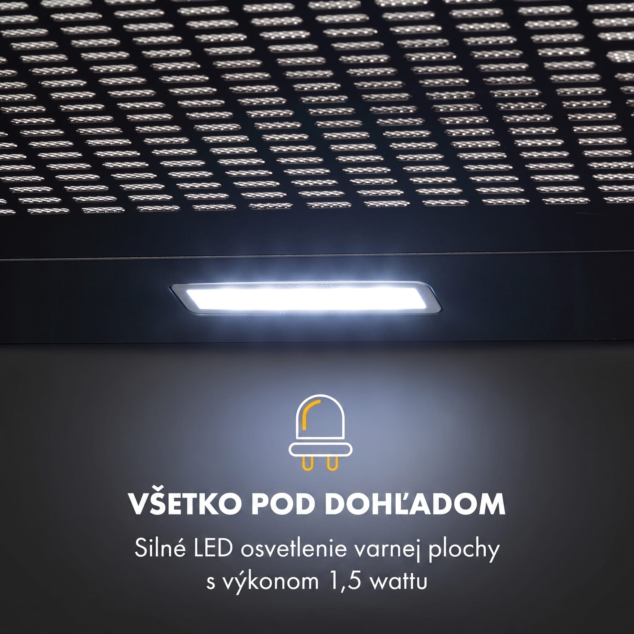Klarstein Capannina, digestor, 60 cm, podskrinkový, 199 m³/h, LED, nehrdzavejúca oceľ, čierny – Obrázok 4