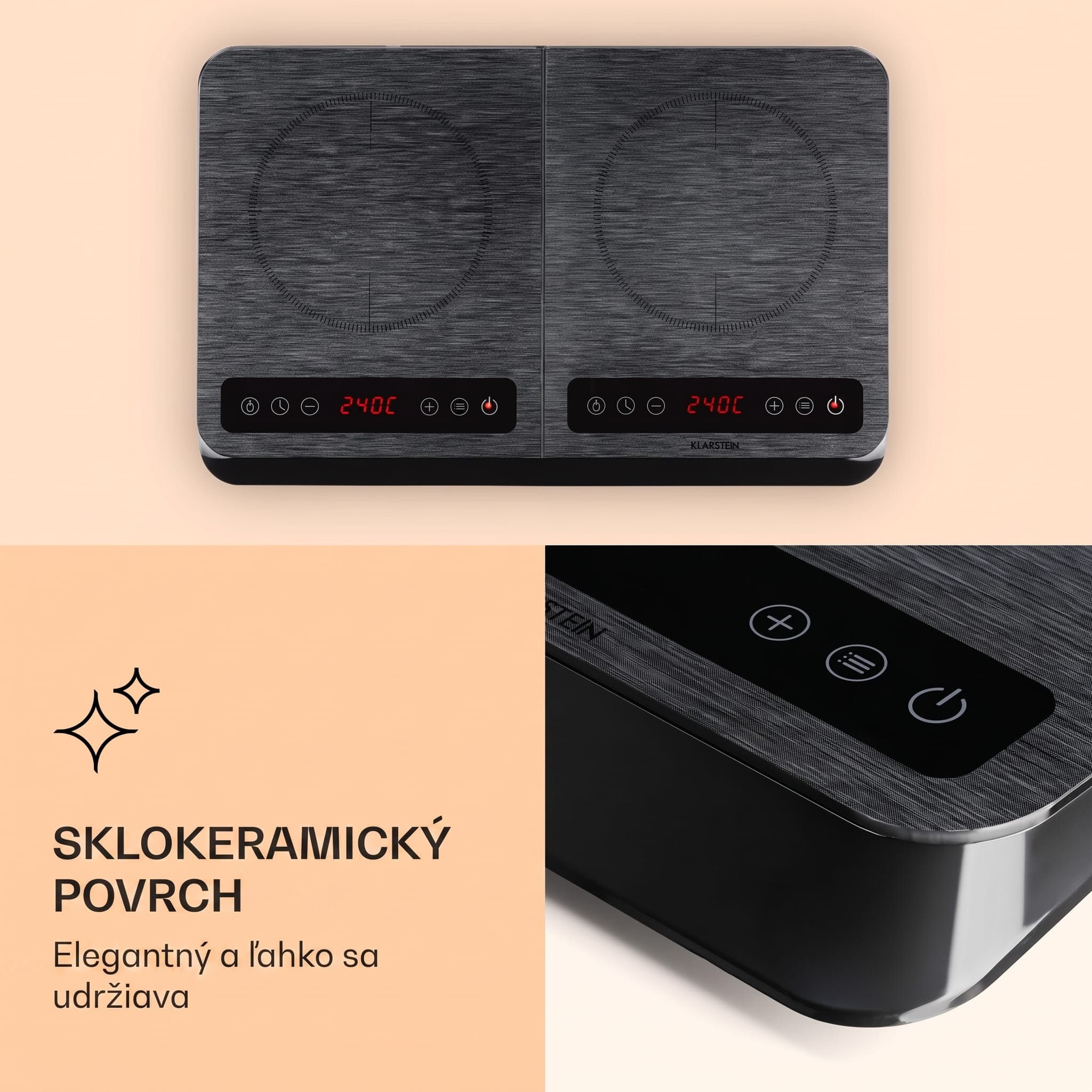 Klarstein InnoChef, indukčná varná doska, 3400 W, dotykové ovládanie, sklokeramika – Obrázok 3
