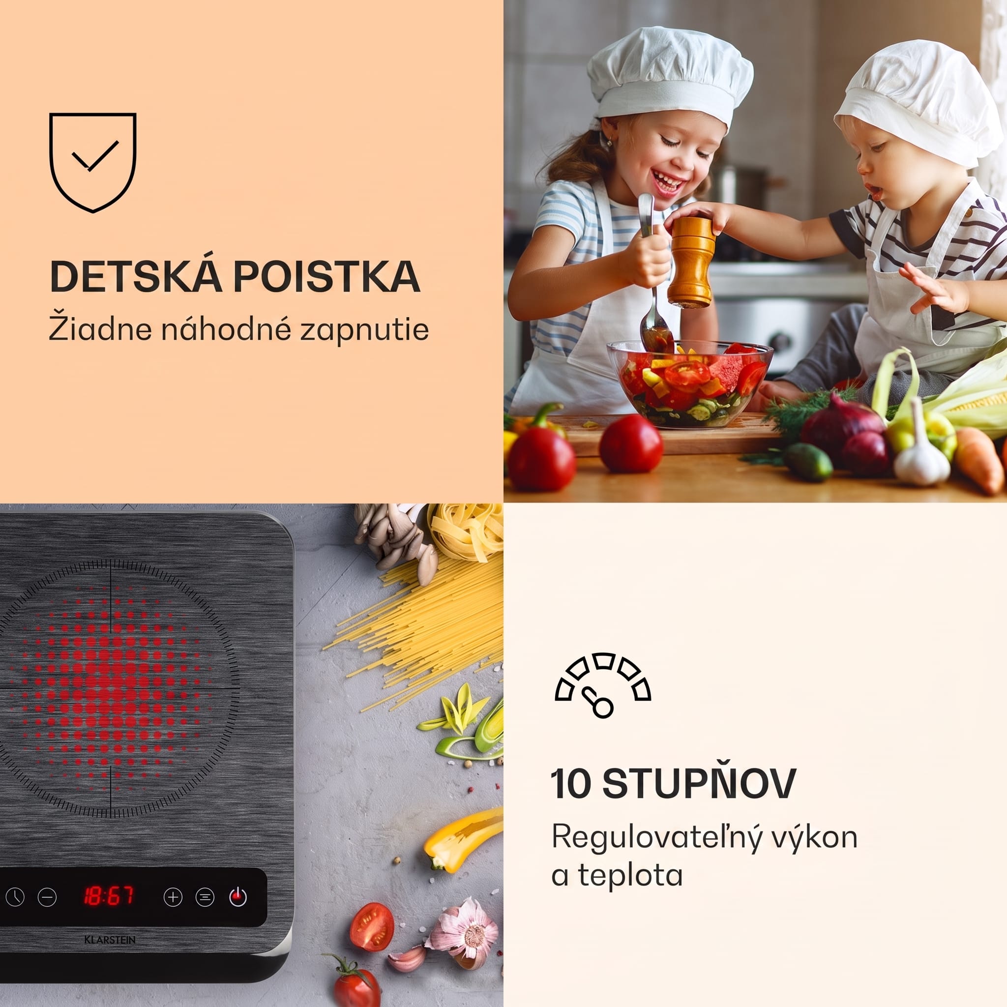 Klarstein InnoChef, indukčná varná doska, 3400 W, dotykové ovládanie, sklokeramika – Obrázok 5