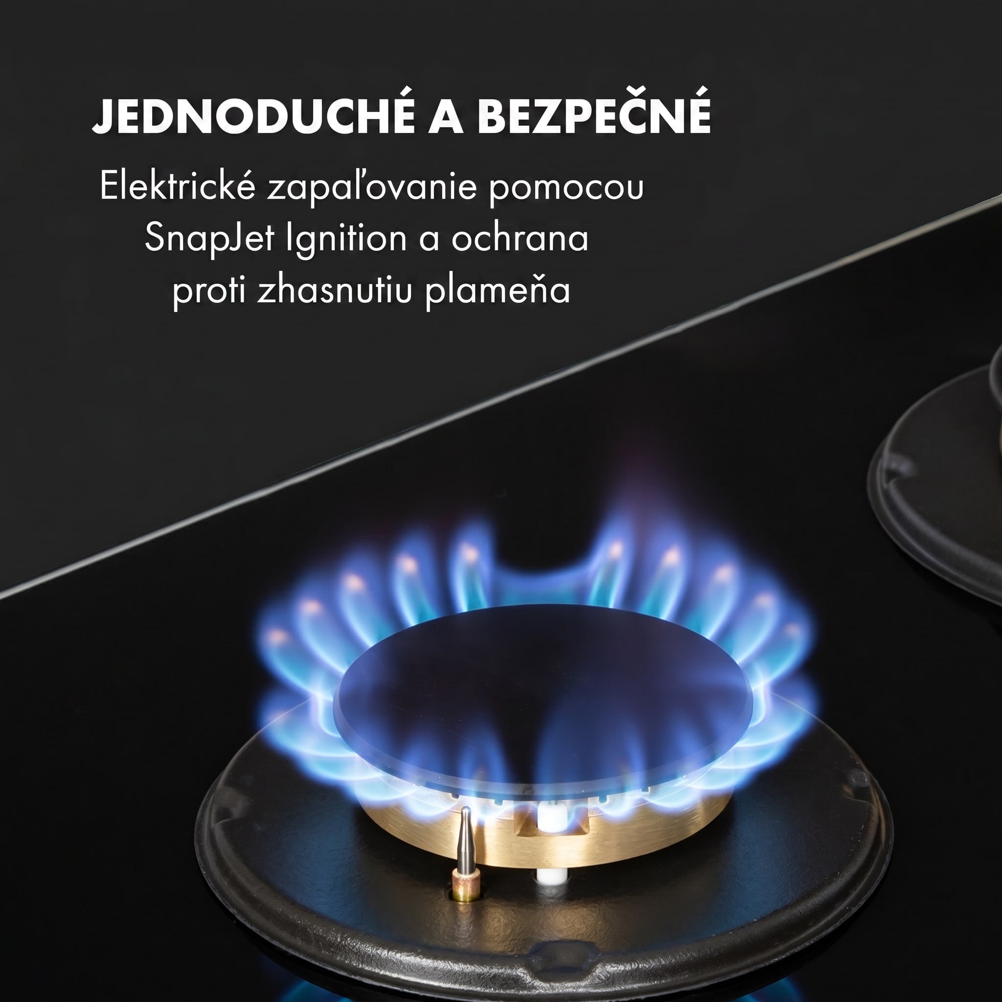 Klarstein Goldflame Domino, plynová varná doska, 2 mosadzné horáky, sklokeramika – Obrázok 5