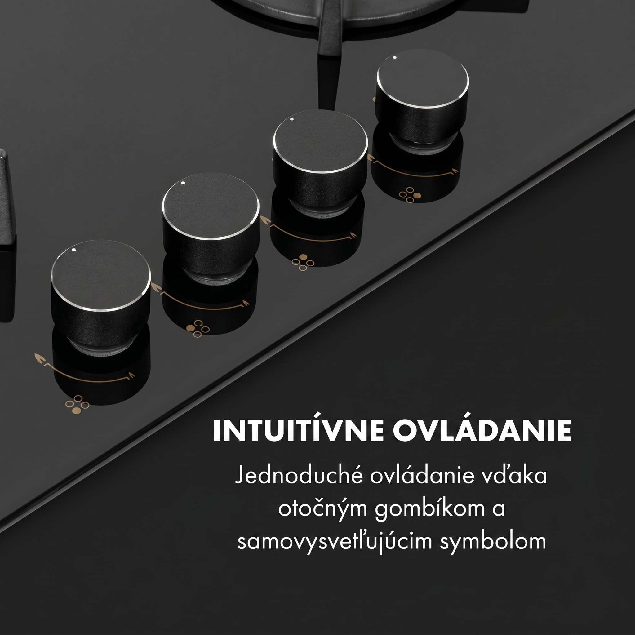 Klarstein Goldflame 4 plynová varná doska 4 horáky mosadzný horák čierna sklokeramika – Obrázok 4