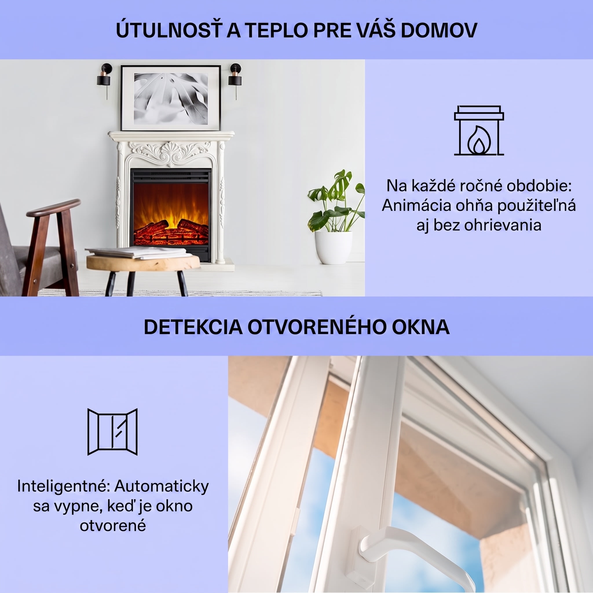 Klarstein Etna Pozzolana, elektrický krb, 1800 W, týždenný časovač, diaľkové ovládanie, biely – Obrázok 4
