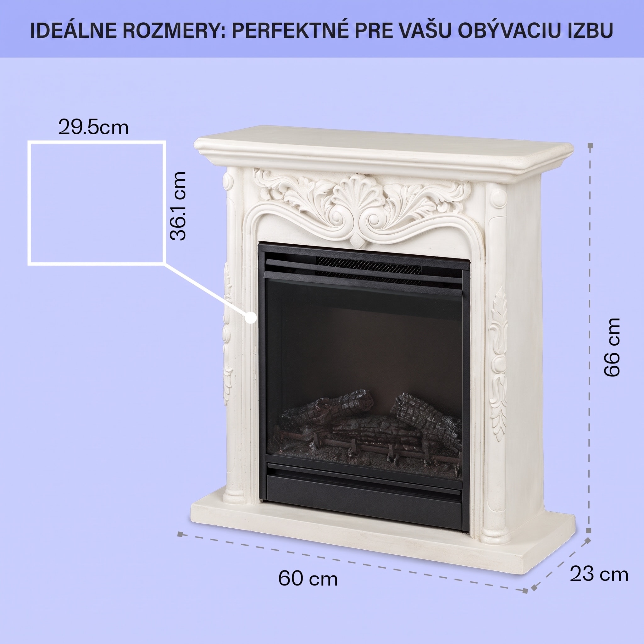 Klarstein Etna Pozzolana, elektrický krb, 1800 W, týždenný časovač, diaľkové ovládanie, biely – Obrázok 5