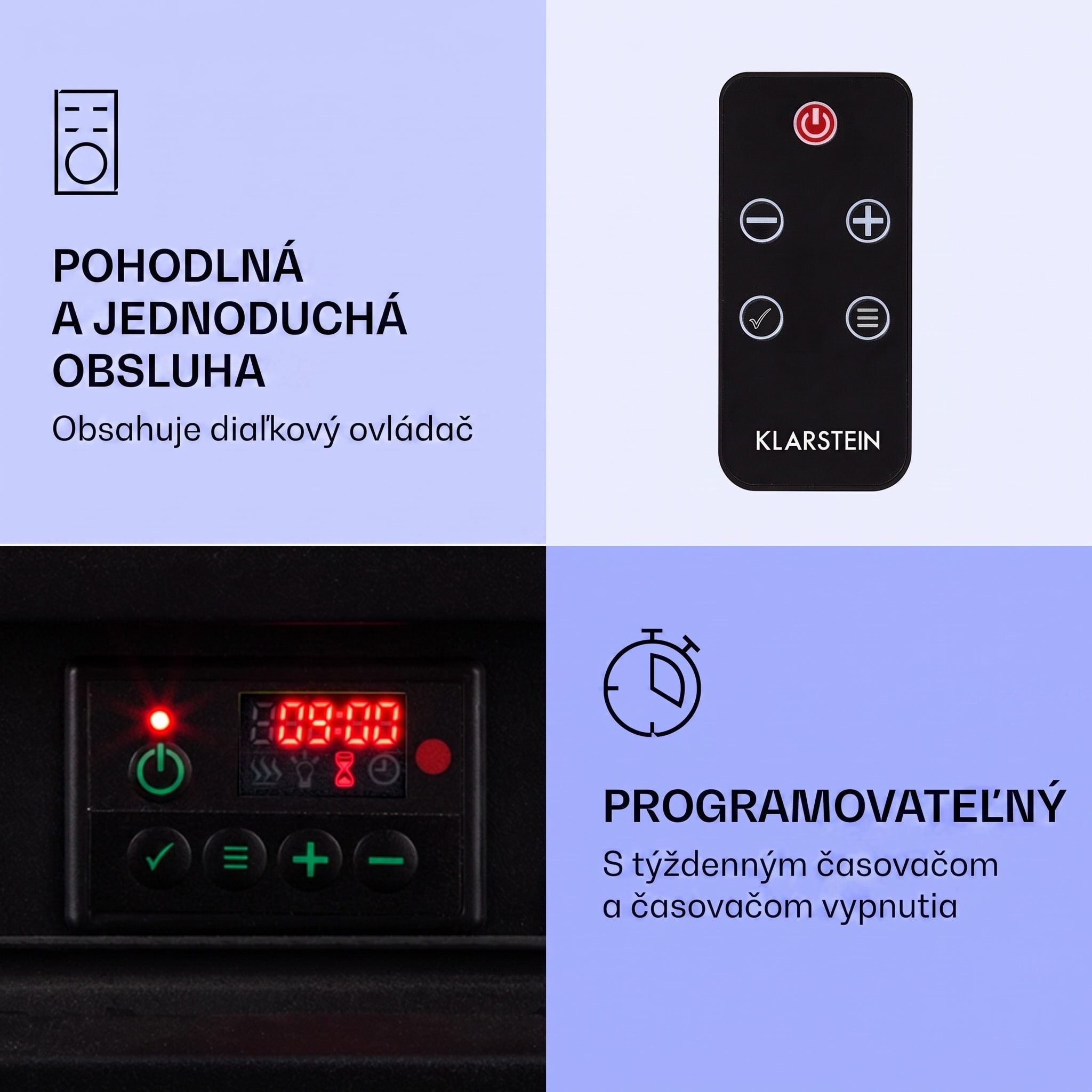 Klarstein Etna, elektrický krb, 1800 W, týždenný časovač, diaľkové ovládanie, sivý/ hnedý – Obrázok 3