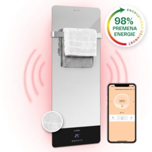 Klarstein Hot Spot Crystal Reflect Smart, infračervený ohrievač, 850 W, aplikácia, časovač, zrkadlo