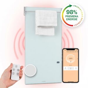 Klarstein Hot Spot Crystal Spotless Smart, infračervený ohrievač, 750 W, aplikácia, biely