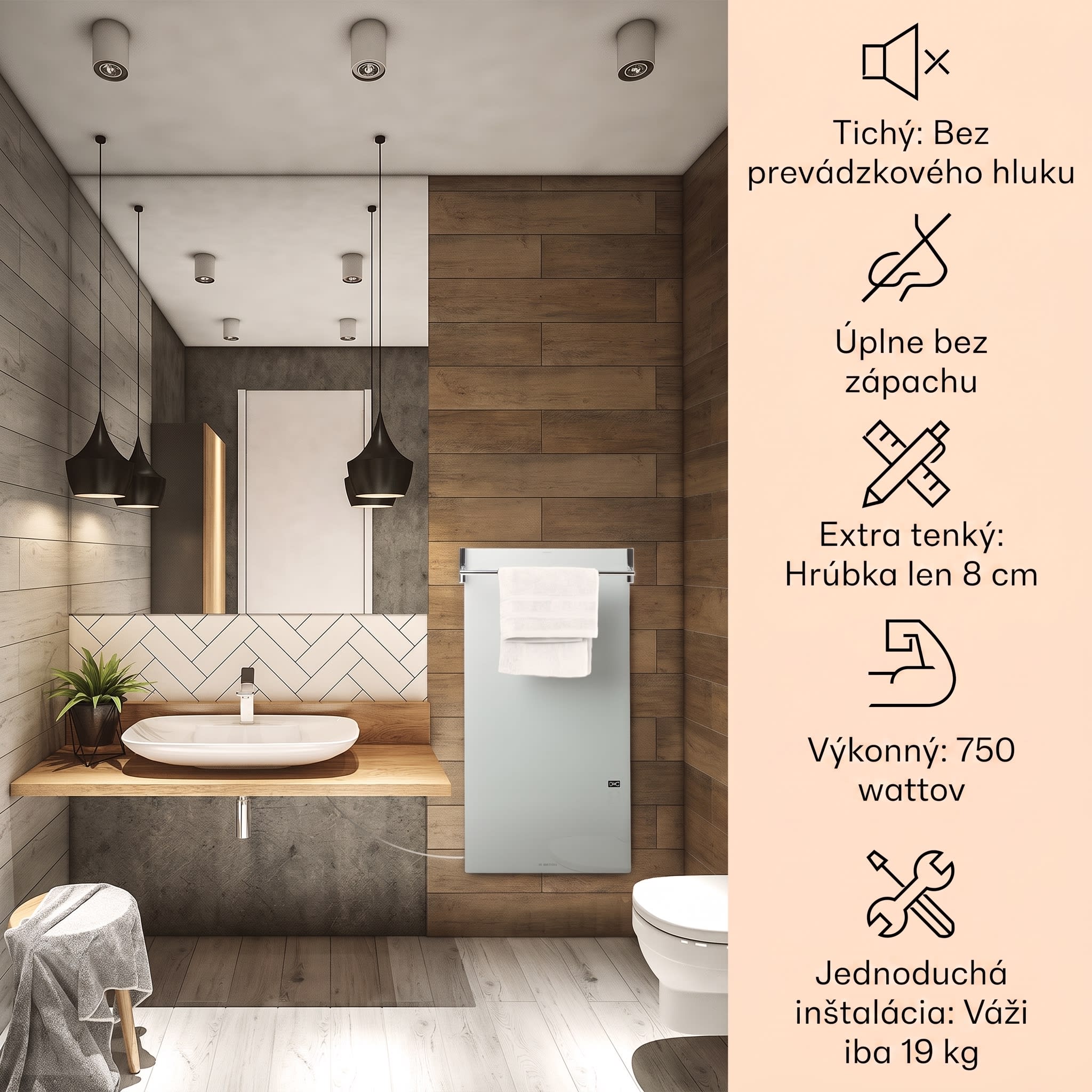 Klarstein Hot Spot Crystal Spotless Smart, infračervený ohrievač, 750 W, aplikácia, biely – Obrázok 2