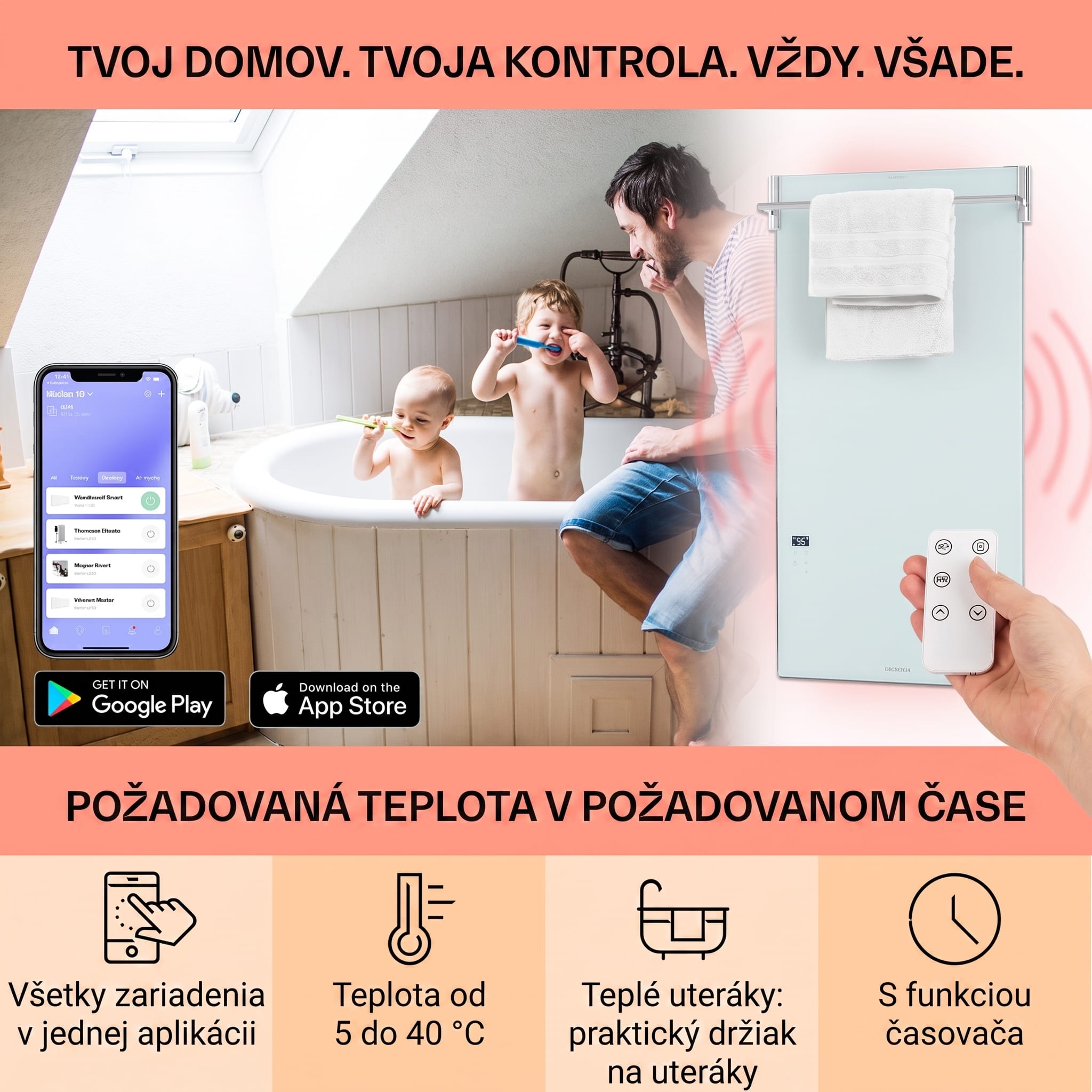 Klarstein Hot Spot Crystal Spotless Smart, infračervený ohrievač, 750 W, aplikácia, biely – Obrázok 3