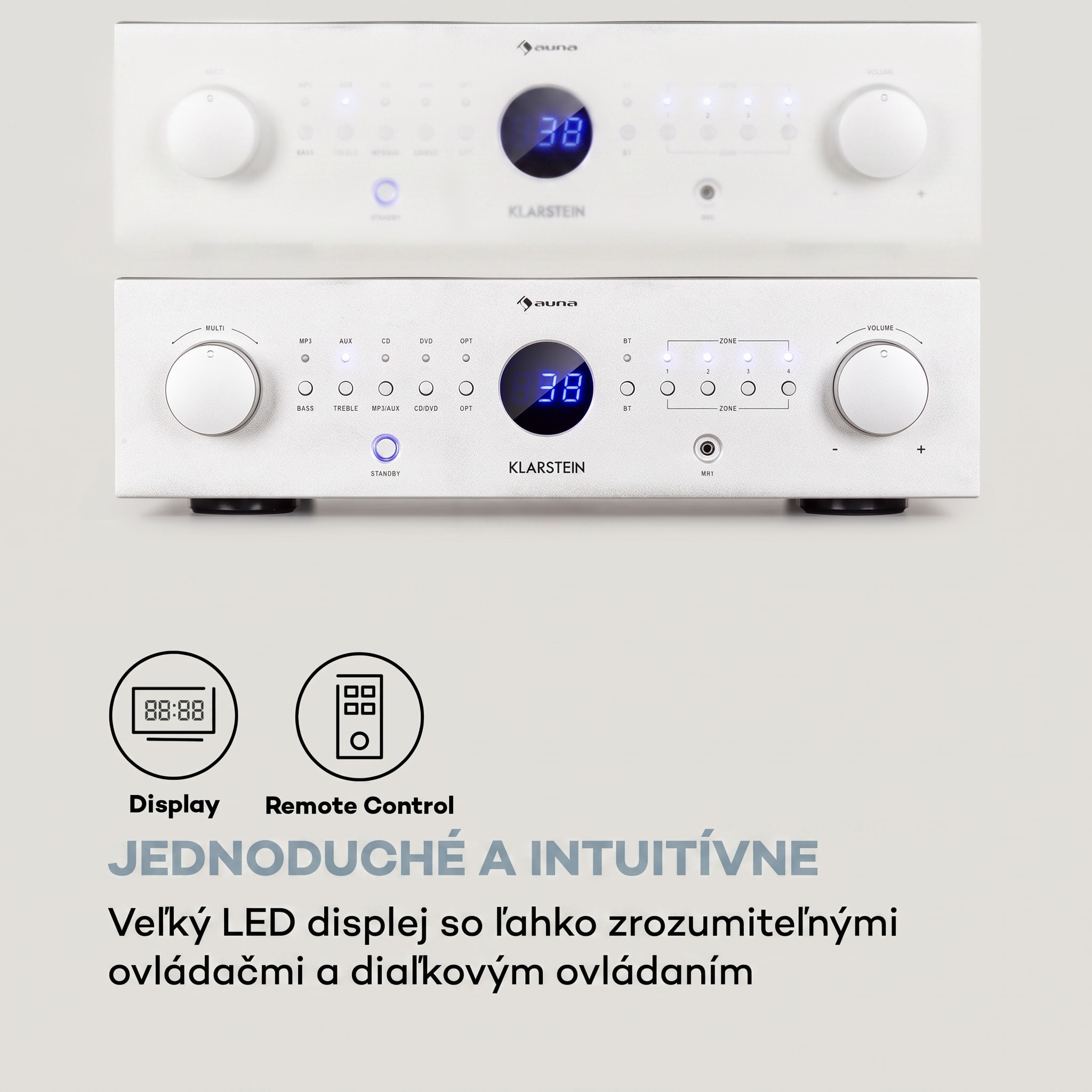 Auna AMP-CD950 DG, digitálny viackanálový zosilňovač, 8 x 100 W, BT, opt. vstup, diaľkový ovládač – Obrázok 5