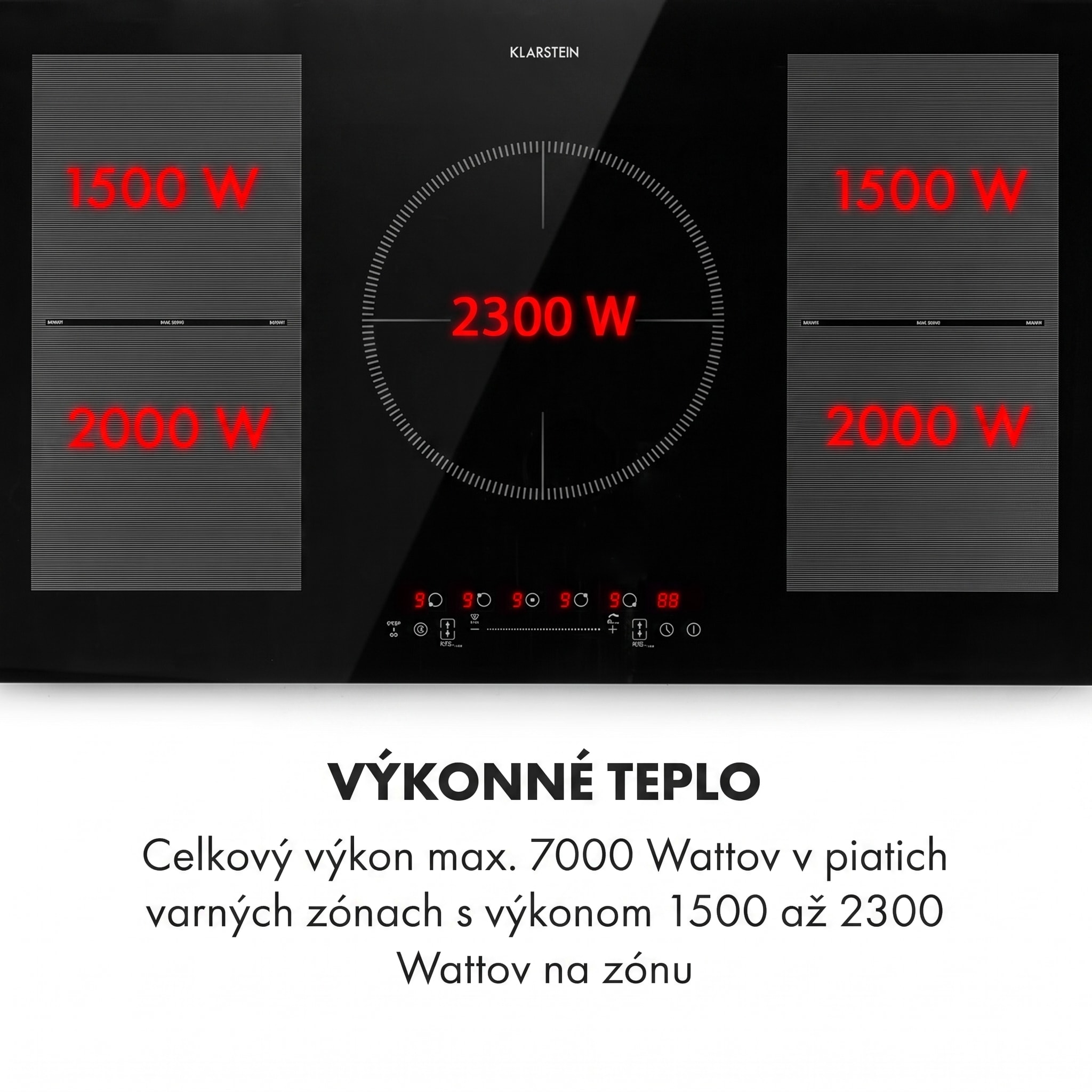 Klarstein Delicatessa 90 Flex, vstavaná indukčná varná doska, 7400 W, 5 zón, samostatná – Obrázok 4