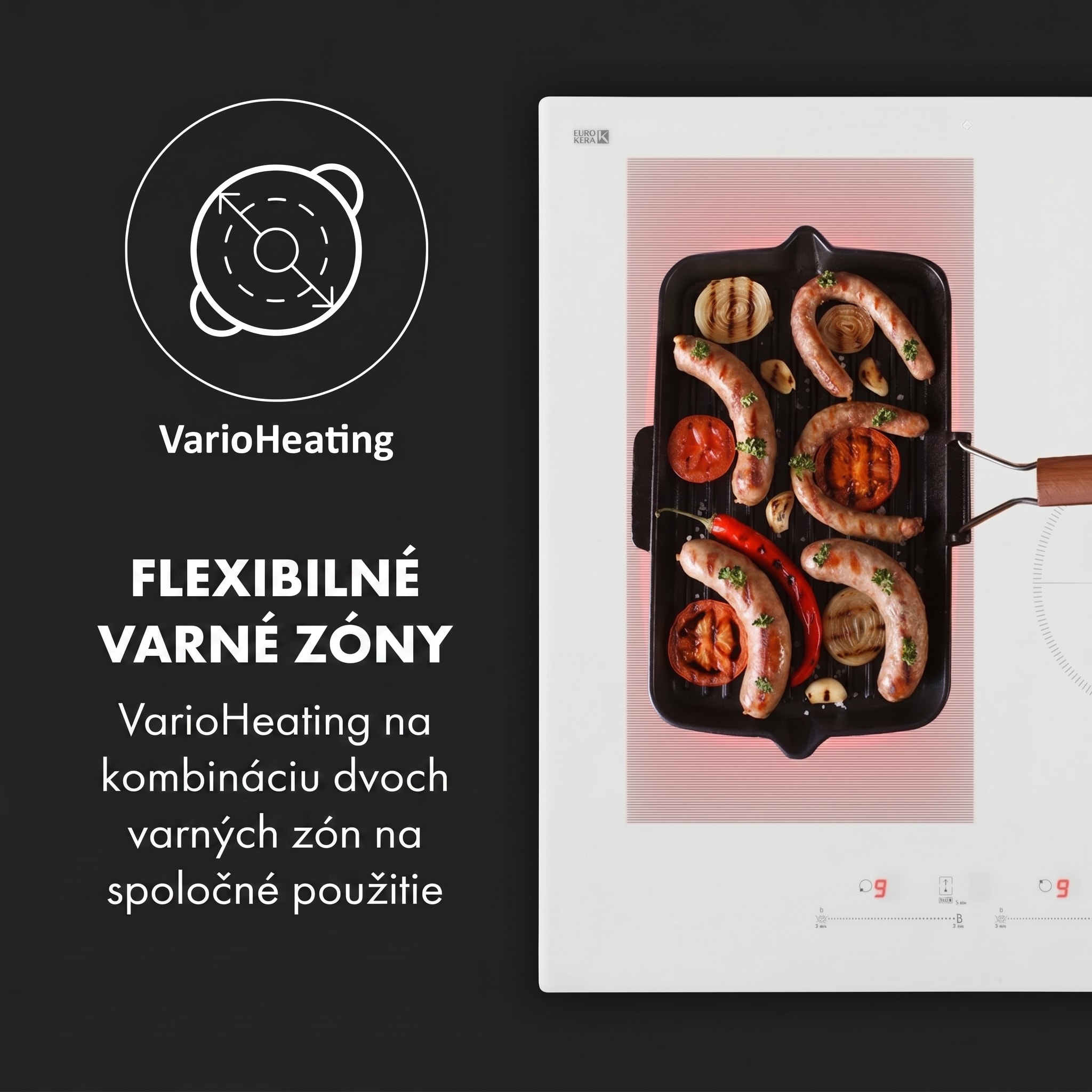 Klarstein Delicatessa 77 Hybrid, vstavaná indukčná varná doska, 7000 W, 4 zóny – Obrázok 3