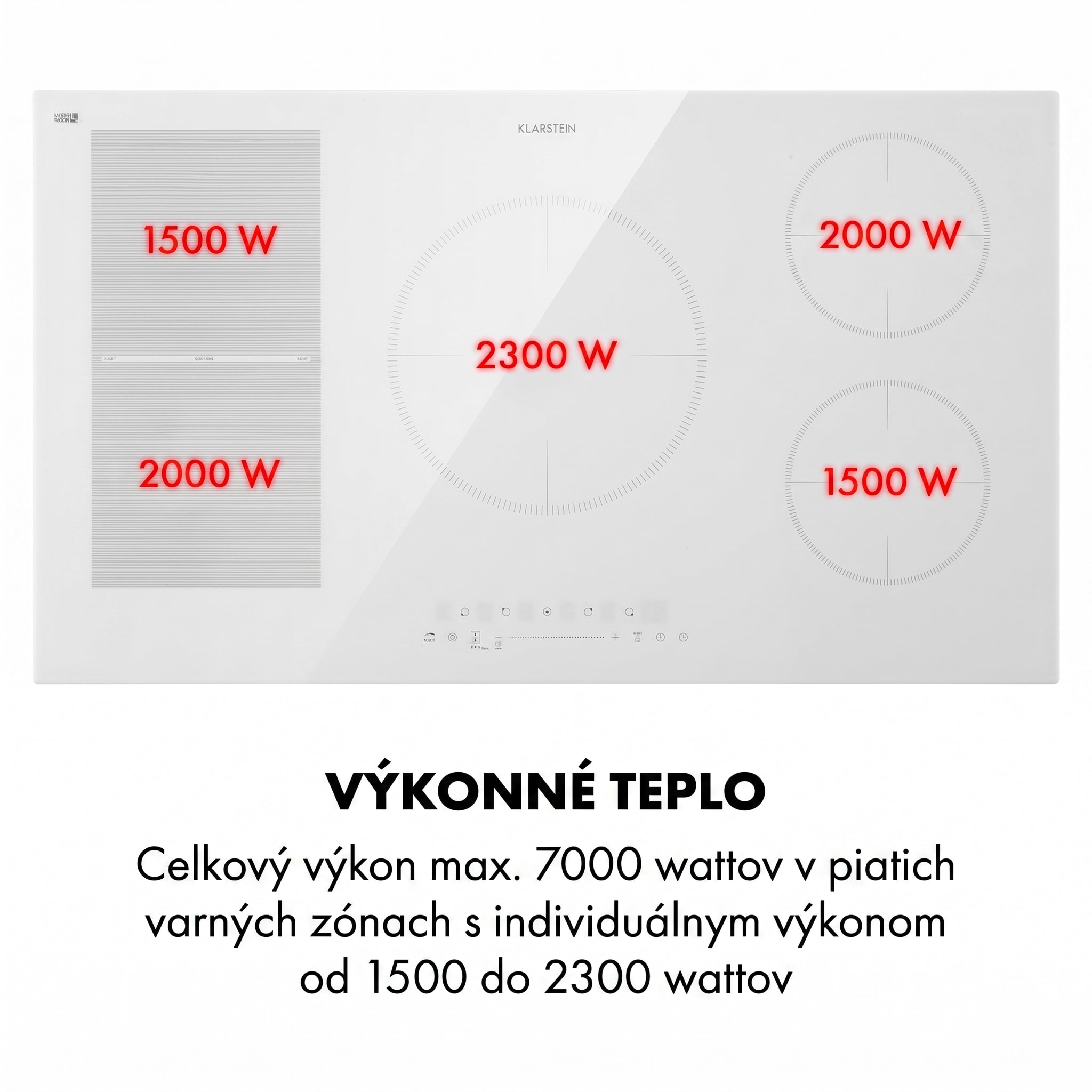 Klarstein Delicatessa 90 Hybrid, vstavaná indukčná varná doska, 7400 W, 5 zón, čierna – Obrázok 4