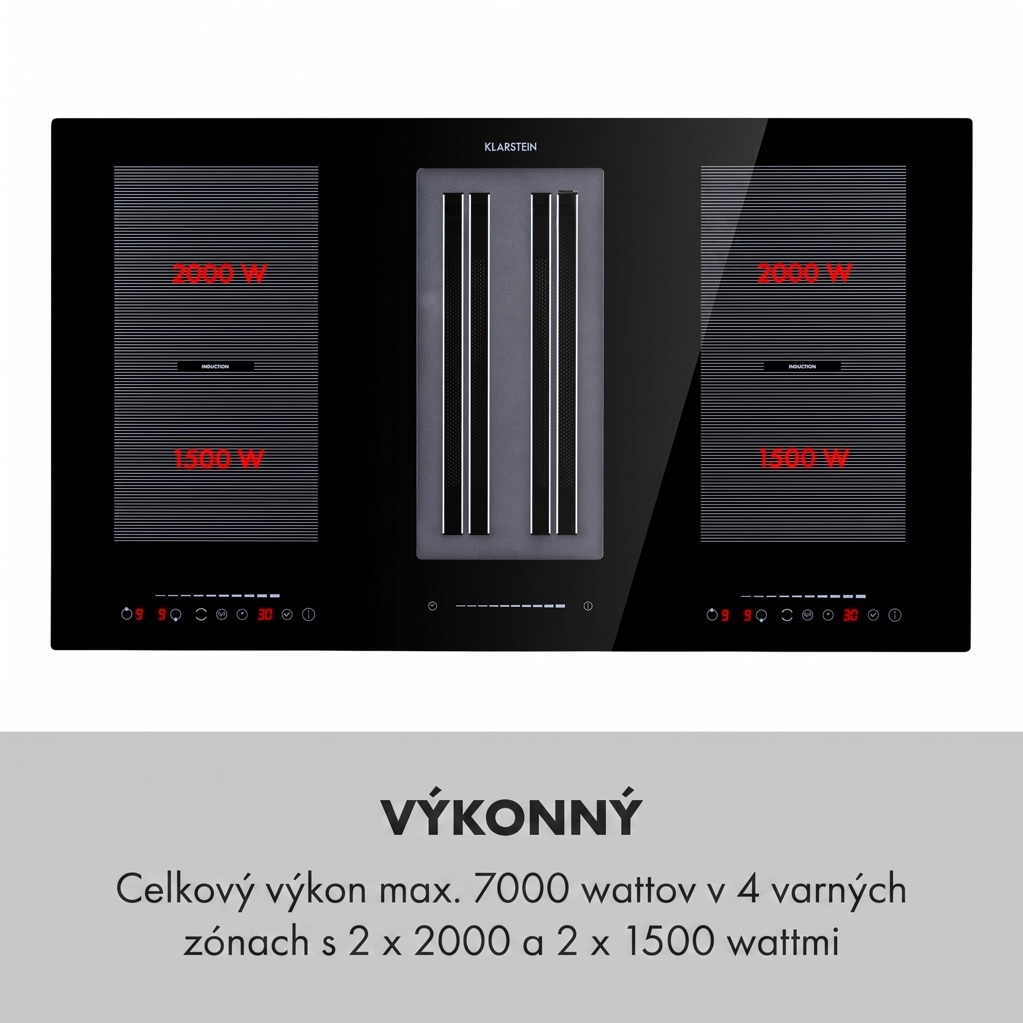 Klarstein Full House 2.0, indukčná varná doska s odsávaním, 271 m³/h, energet. trieda A – Obrázok 5