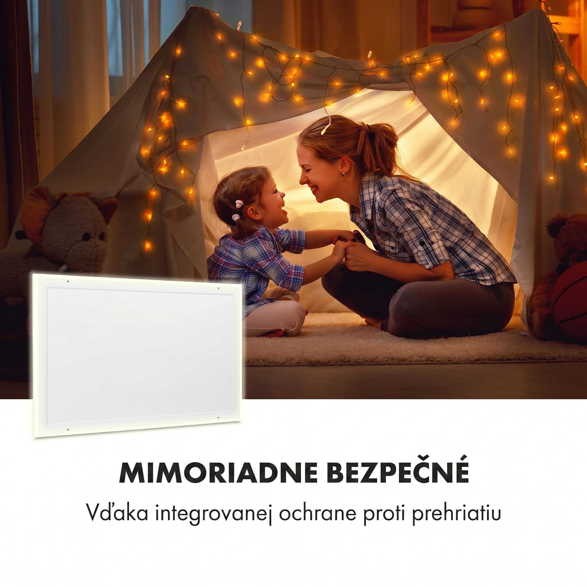 Klarstein Midnight Sun, infračervený stropný ohrievač, 130,5 x 70,5 cm, 800 W, biely – Obrázok 4
