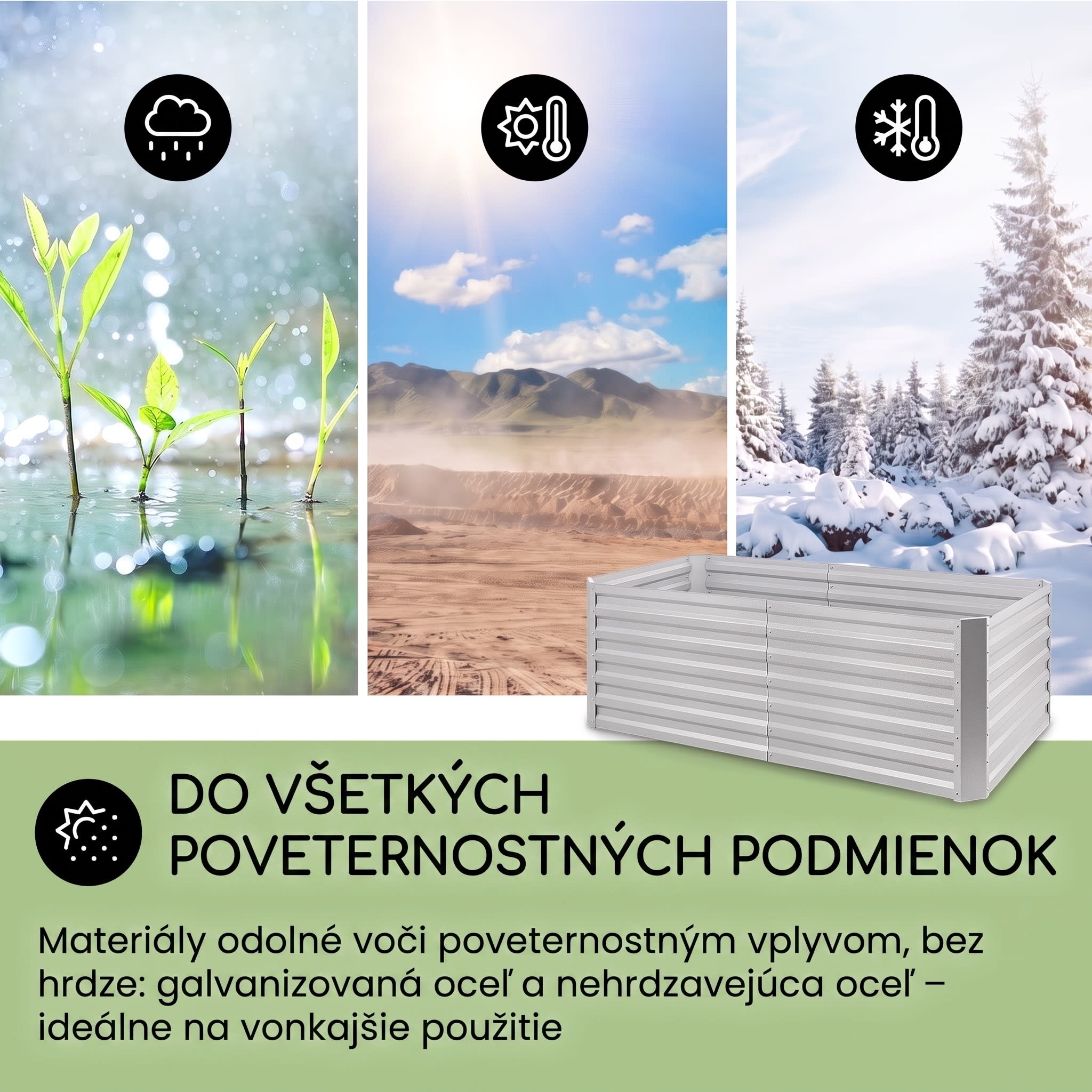 Blumfeldt High Grow Straight vyvýšený záhon 120x60x60 cm 432 l oceľ – Obrázok 2