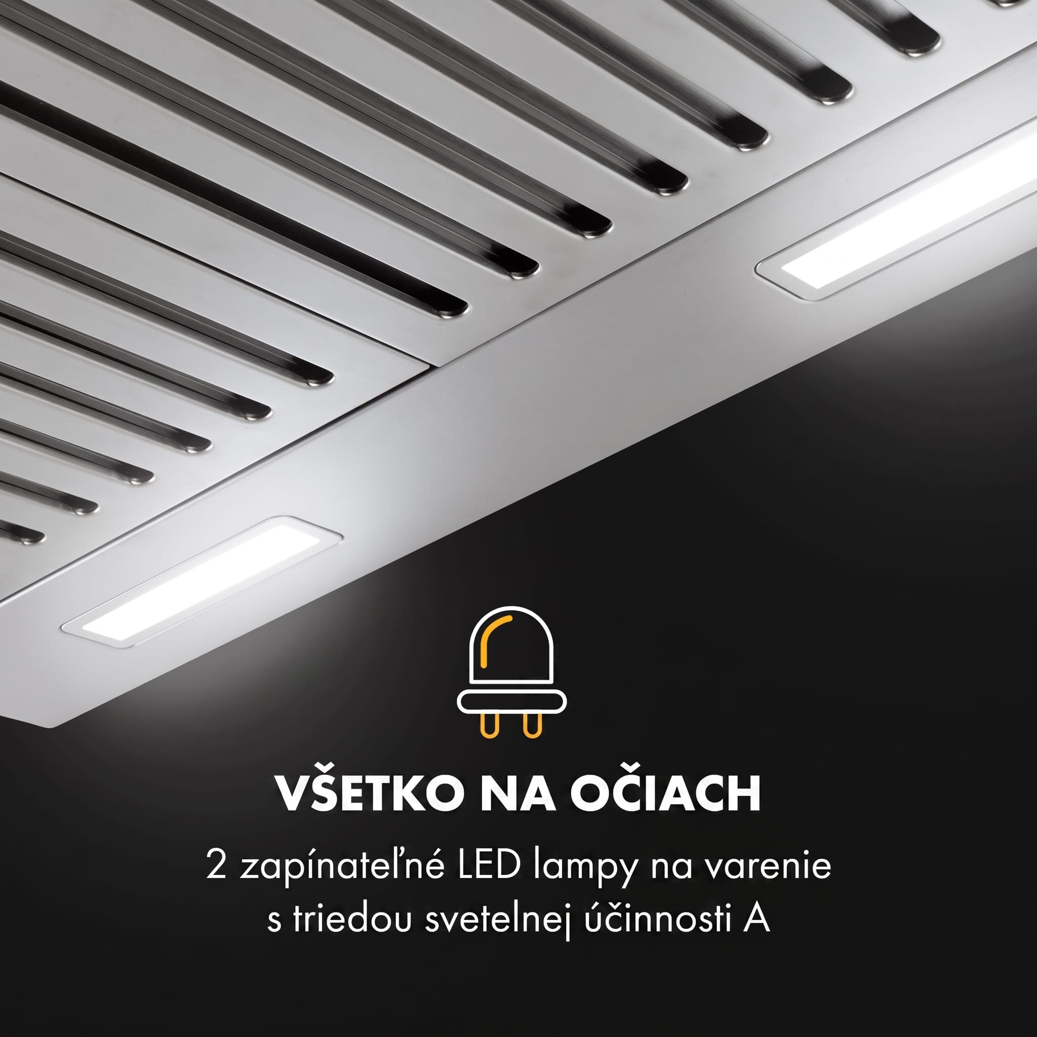 Klarstein Corvette Americana, digestor, 60 cm, podskrinkový, 306 m³/h, nehrdzavejúca oceľ, čierny – Obrázok 5