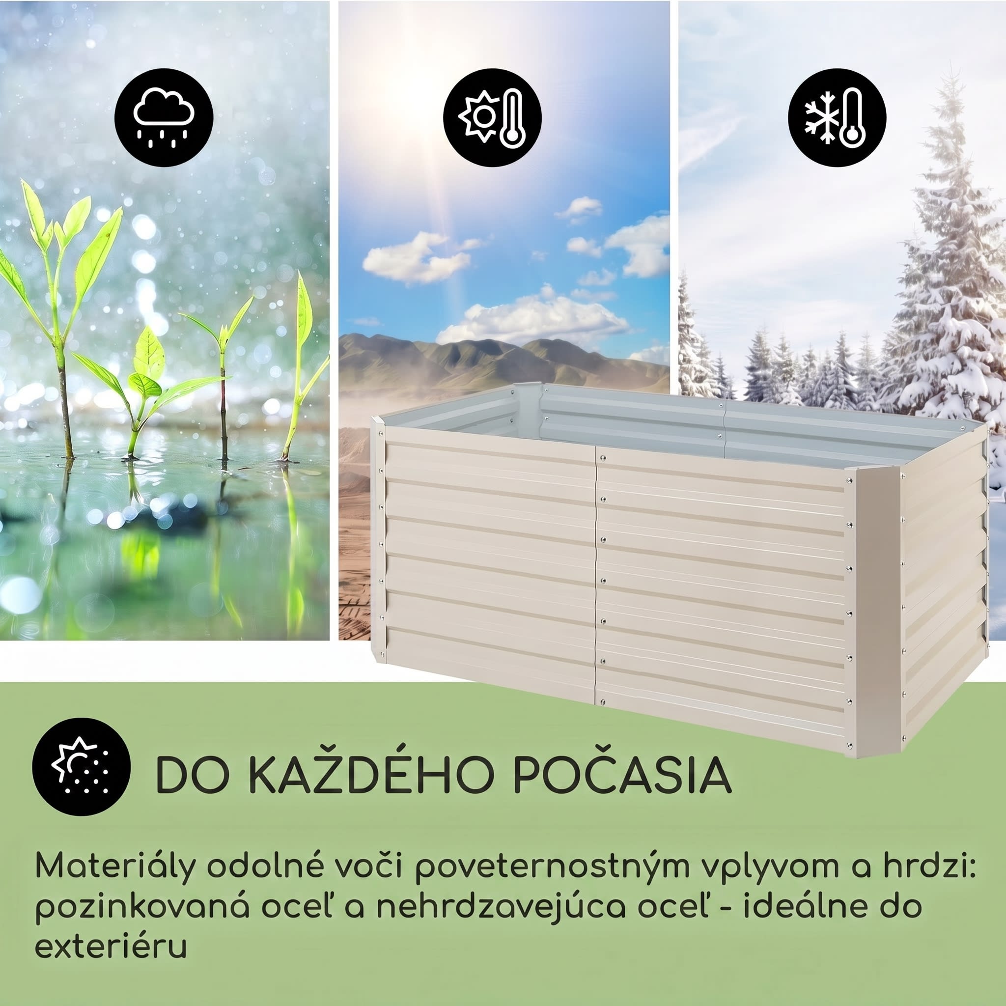 Blumfeldt Blum High Grow Straight, vyvýšený záhon, 120x60x60cm, 432l, oceľ – Obrázok 2