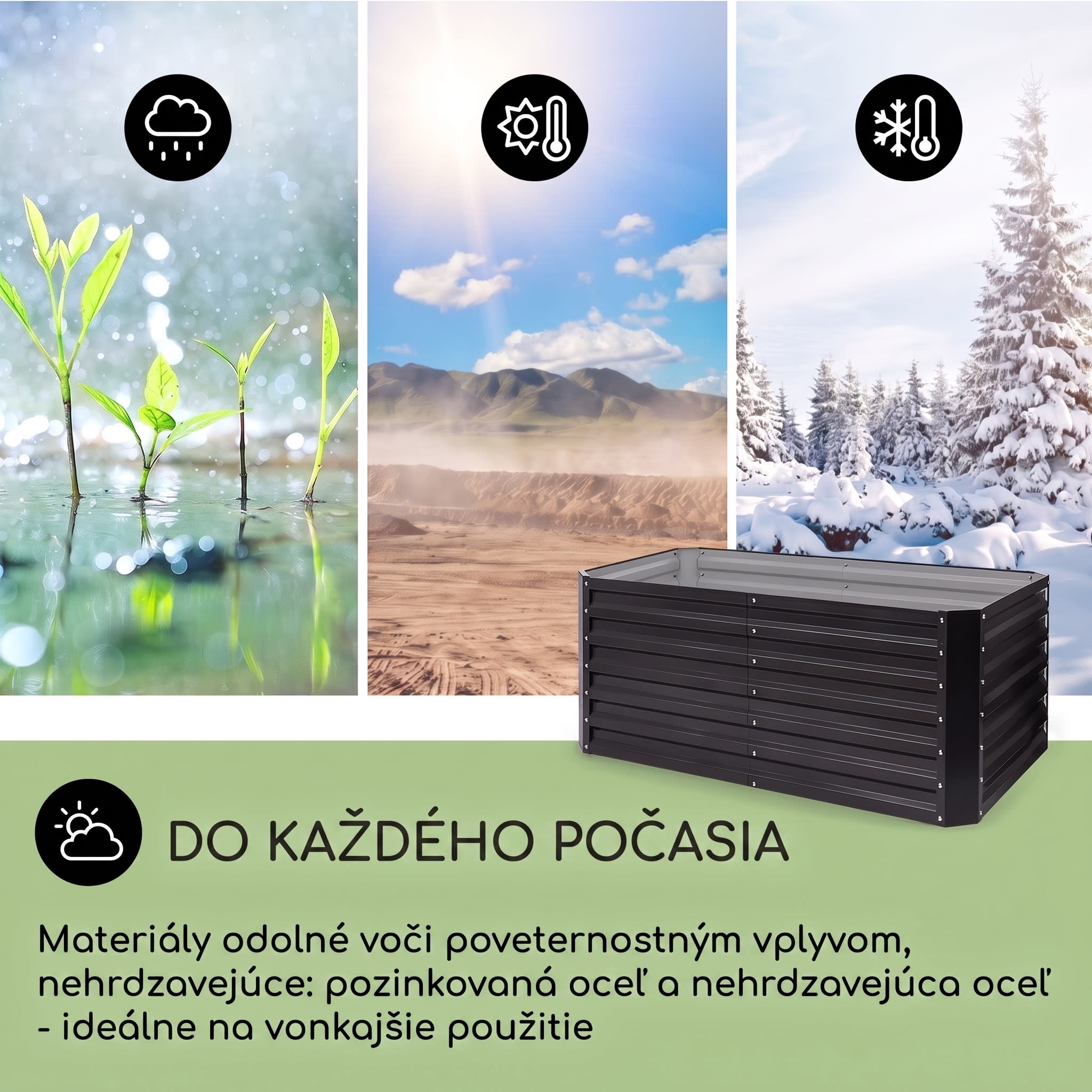 Blumfeldt High Grow Straight, vyvýšený záhon, 120 x 60 x 60 cm, 432 l, oceľ – Obrázok 2