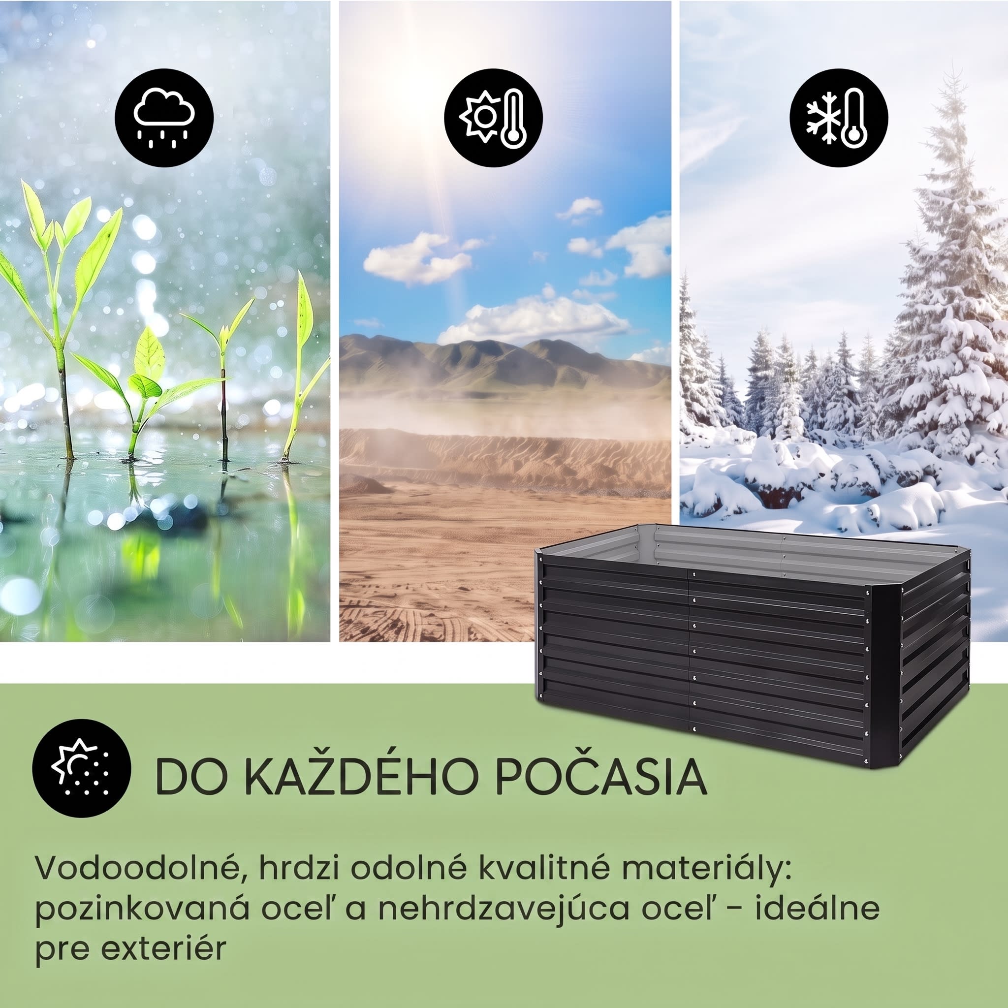 Blumfeldt High Grow Straight vyvýšený záhon 200x60x100 cm 1200 l oceľ – Obrázok 2