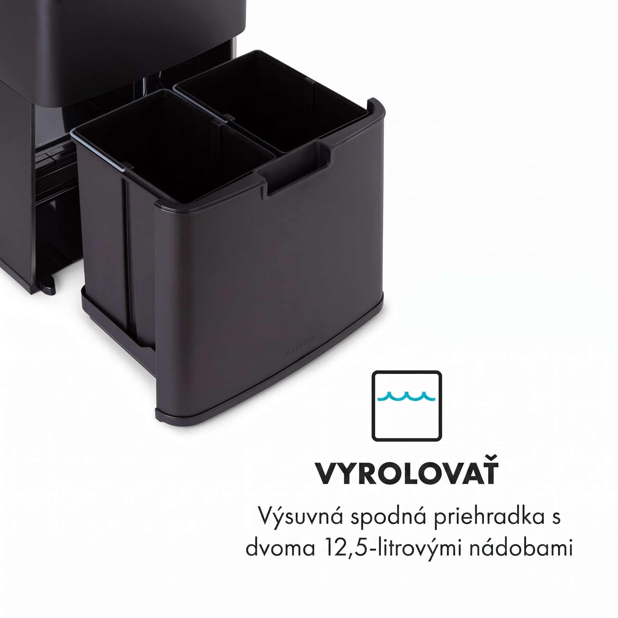 Klarstein Royal Trash Matte Black, odpadkový kôš so senzorom, 72 l, ušľachtilá oceľ, matná čierna – Obrázok 5