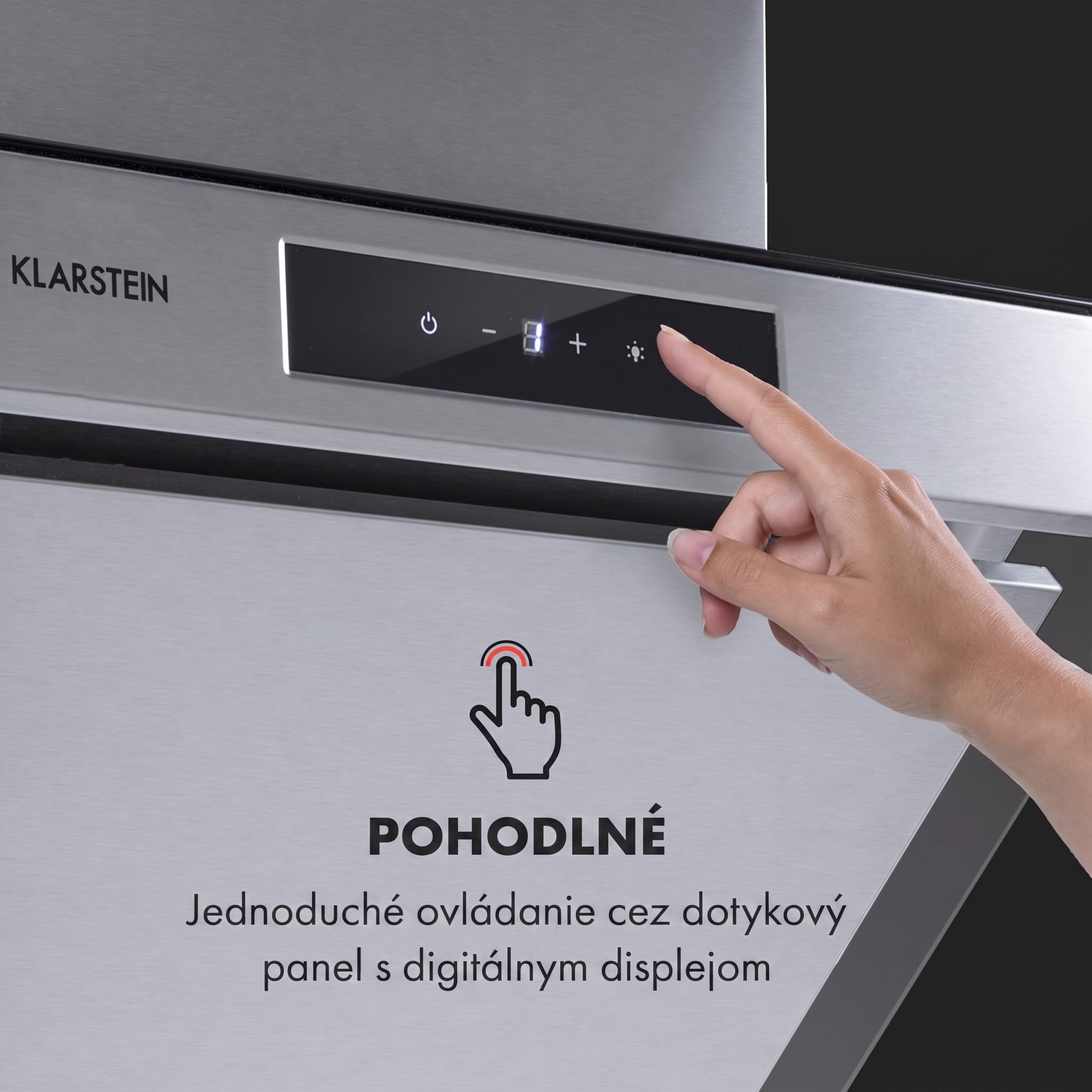Klarstein Balzac Silent 60, digestor, 60 cm, nástenný, 604 m³/h, A, dotykové ovládanie, nehrdzavejúca oceľ – Obrázok 4