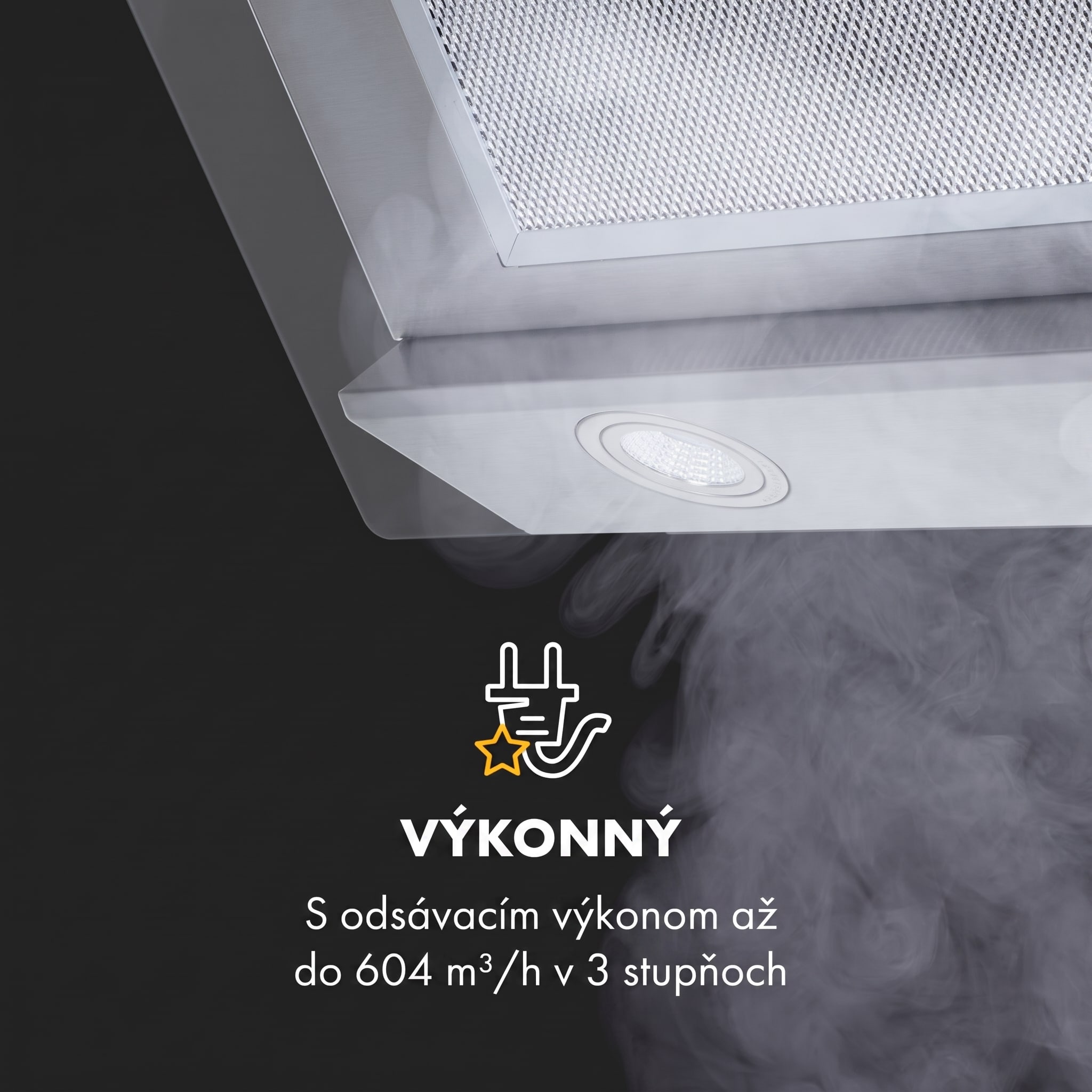 Klarstein Balzac Silent 60, digestor, 60 cm, nástenný, 604 m³/h, A, dotykové ovládanie, nehrdzavejúca oceľ – Obrázok 5