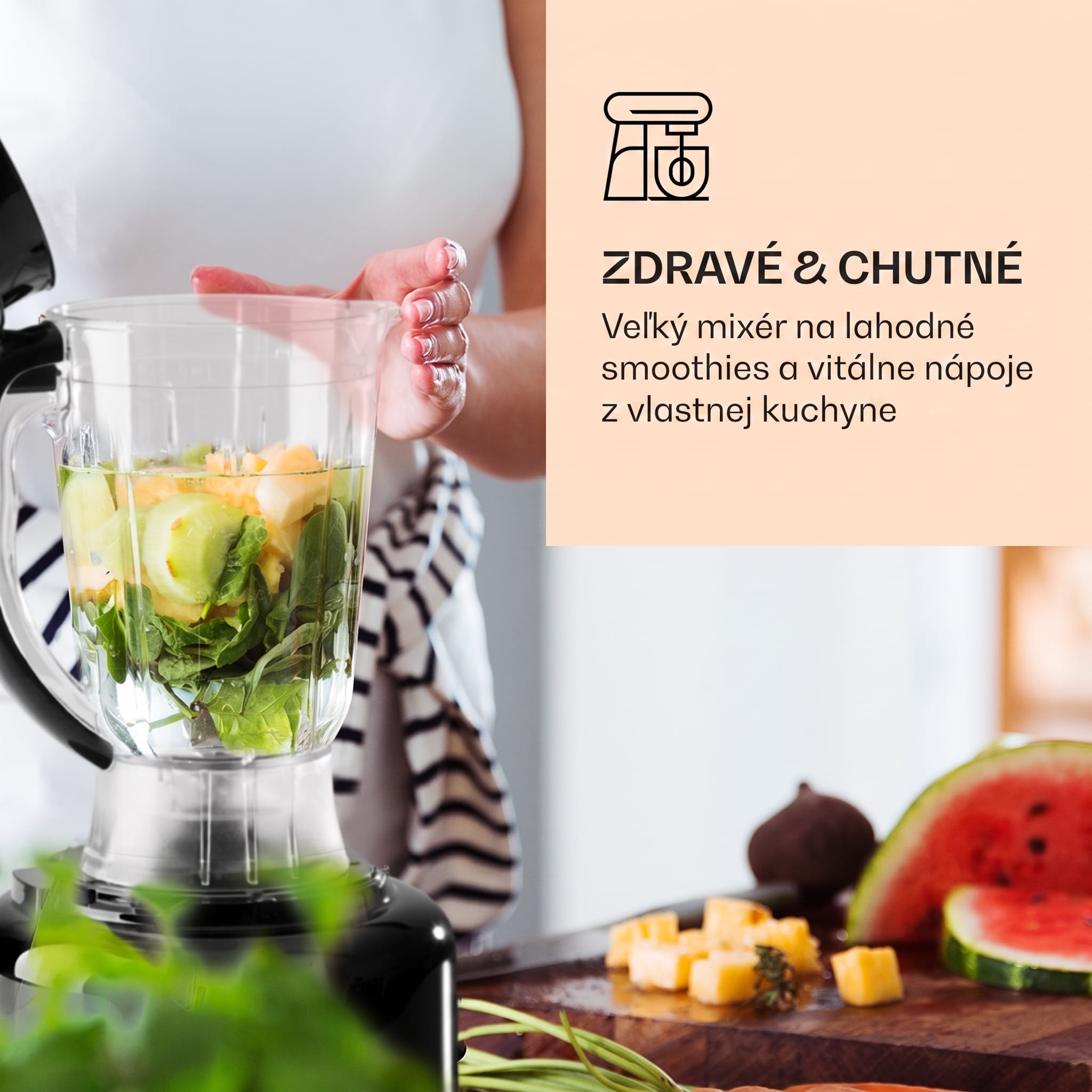 Klarstein Luca, multifunkčný mixér, 1000 W, 3 l, bezstupňové nastavenie rýchlosti, 6 režimov – Obrázok 4